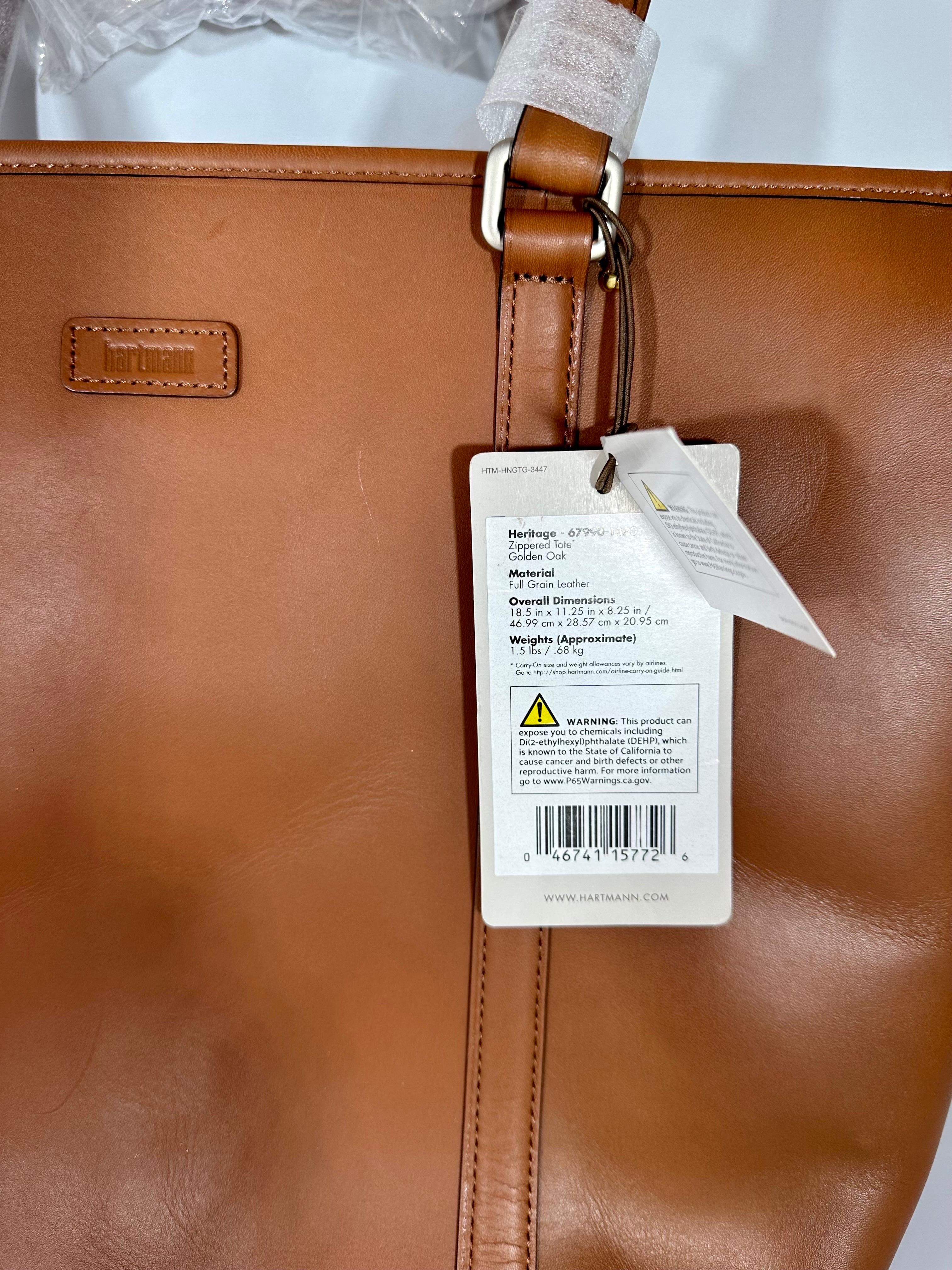 Hartmann heritage leather tote discount