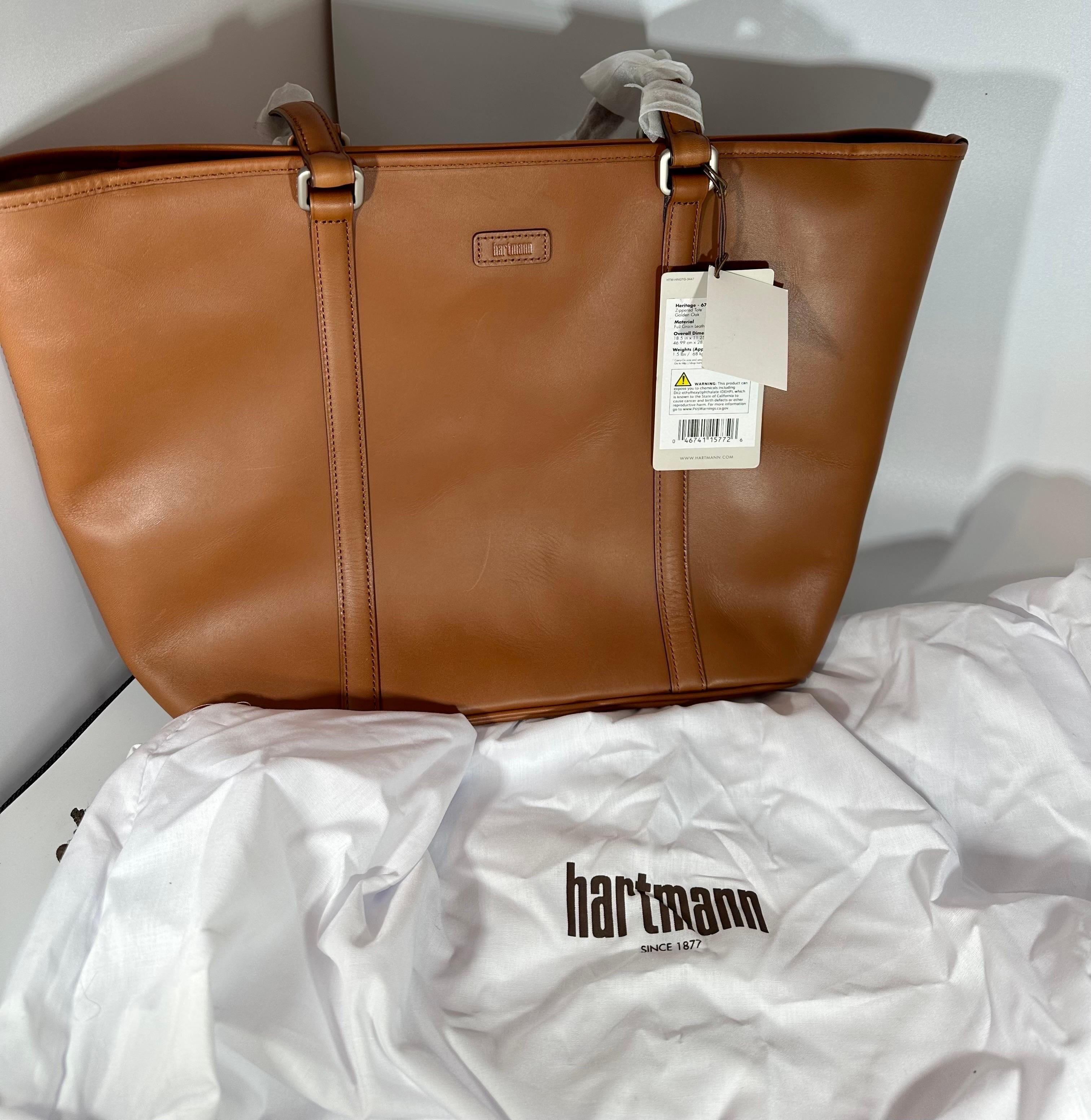 Hartmann Heritage Zippered Tote Golden Oak Brand New