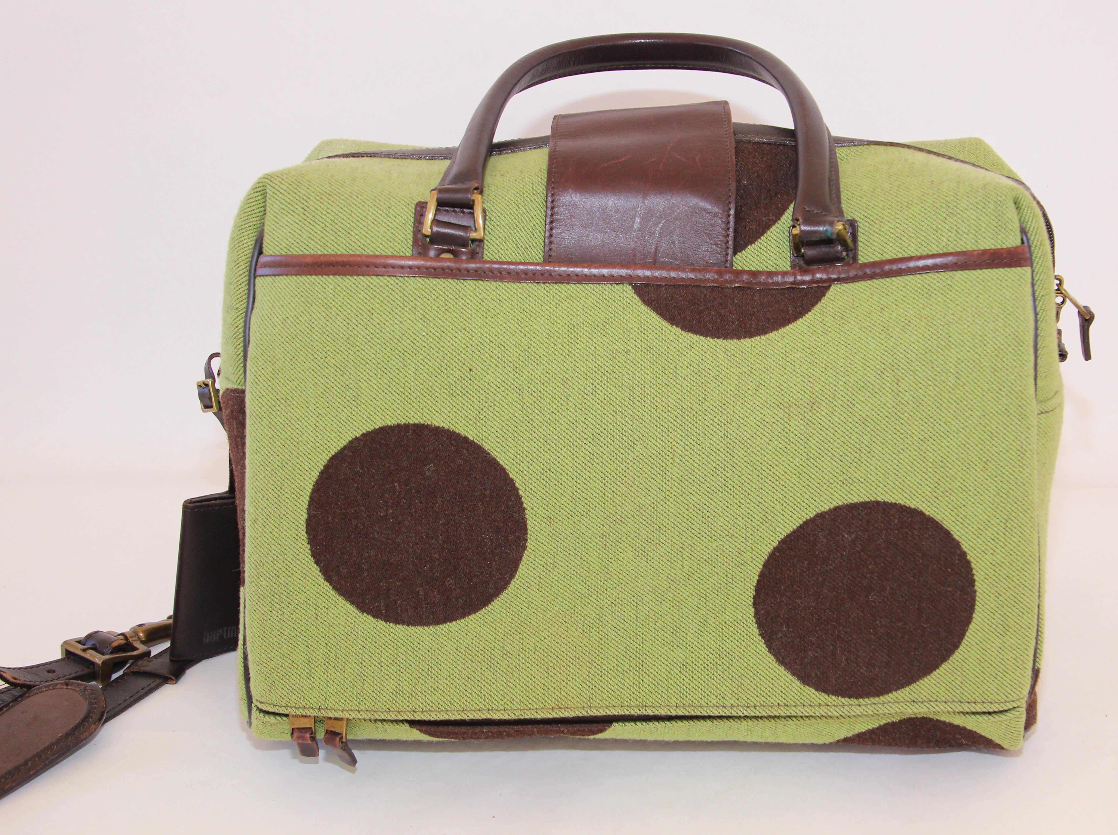 Hartmann Retro Carry-On in Apple Green with Polka Dot In Good Condition For Sale In North Hollywood, CA