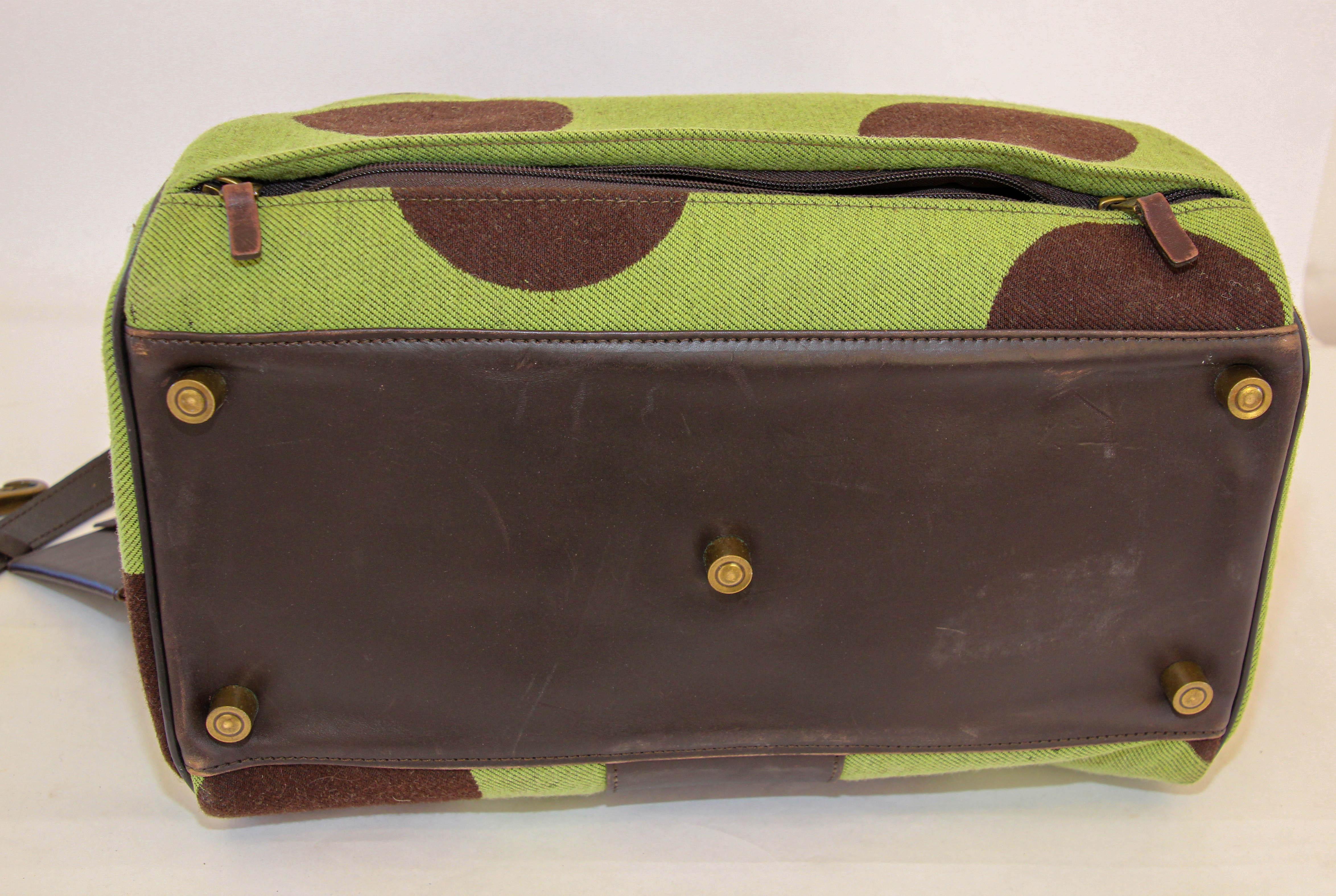 Women's or Men's Hartmann Retro Carry-On in Apple Green with Polka Dot For Sale