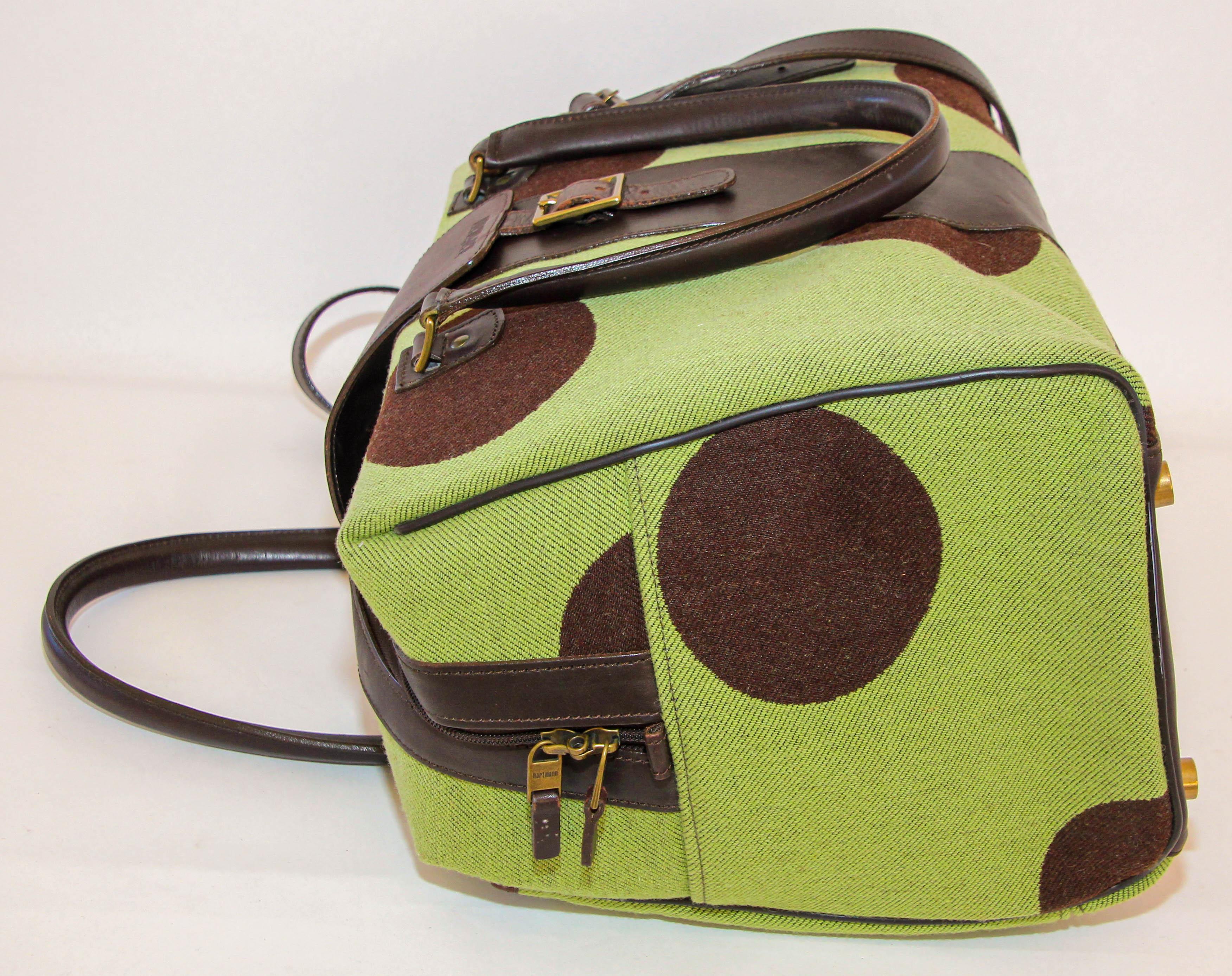 Hartmann Retro Carry-On in Apple Green with Polka Dot For Sale 2