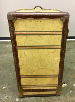 Hartmann Saks Fifth Avenue Logo Steamer Trunk Wardrobe Art Deco Dresser Luggage