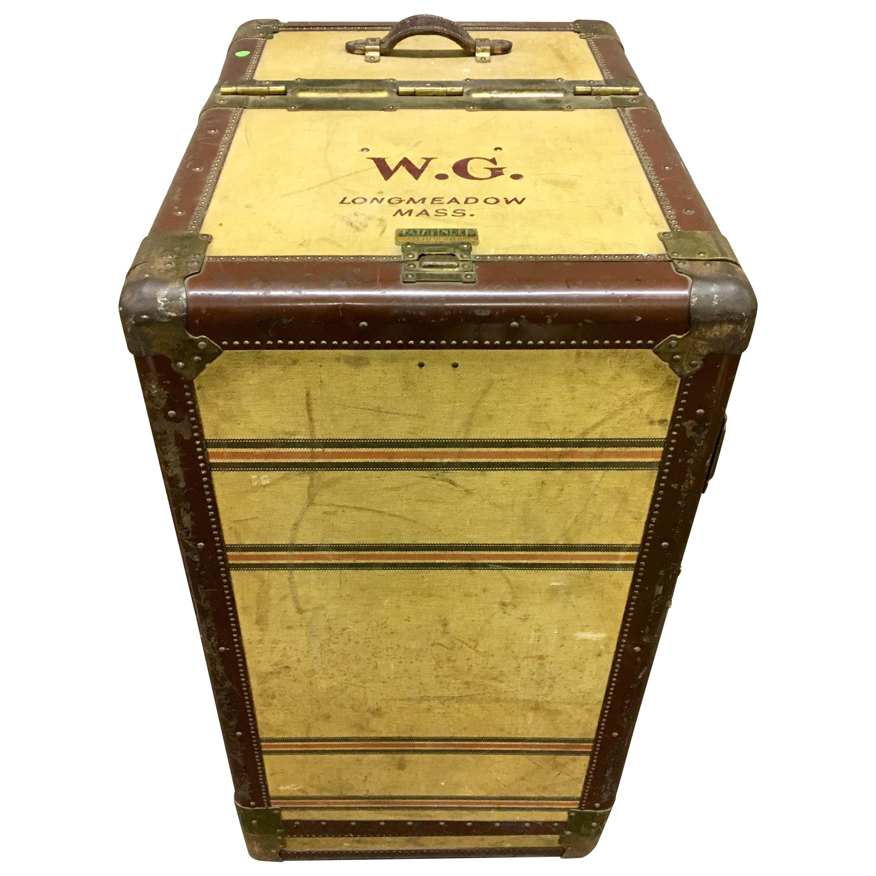 Hartmann Saks Fifth Avenue Logo Steamer Trunk Wardrobe Art Deco Dresser Luggage