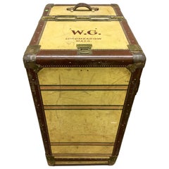 Hartmann Saks Fifth Avenue Logo Steamer Trunk Wardrobe Art Deco Dresser Luggage