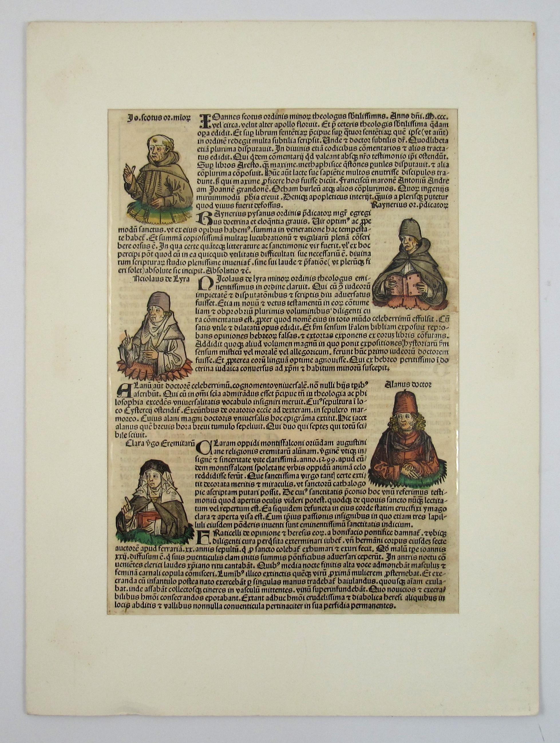 Hartmann Schedel
(German, * February 13, 1440, Nuremberg; † November 28, 1514)

I am offering here for sale a rather good collection of ten (10) antique woodcuts taken from Schedel’s World chronicle, also known as the Nürnberg Chronicle, published