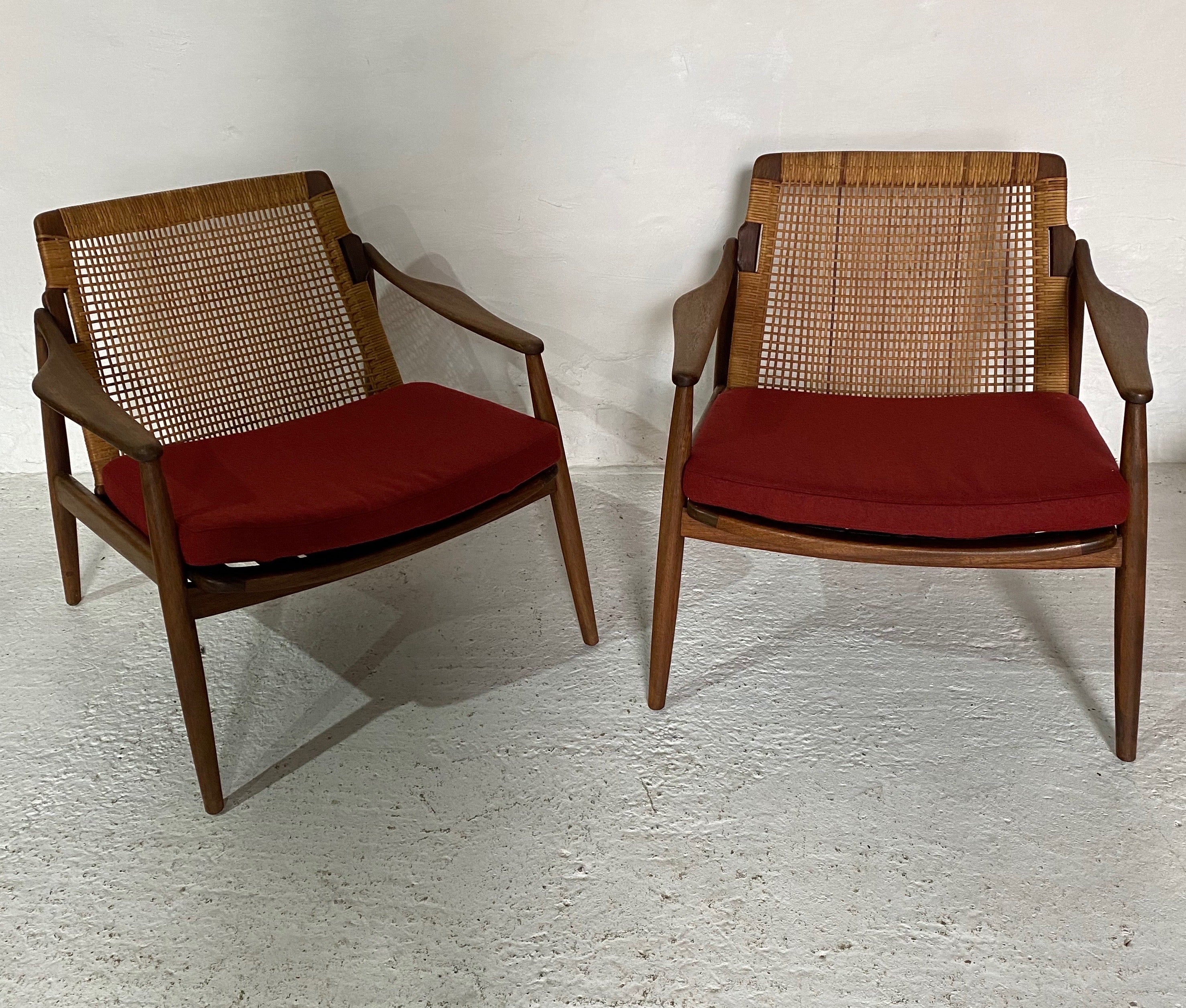 Scandinavian Modern Hartmund Lohmeyer set of Two Teak Lounge Chairs, 