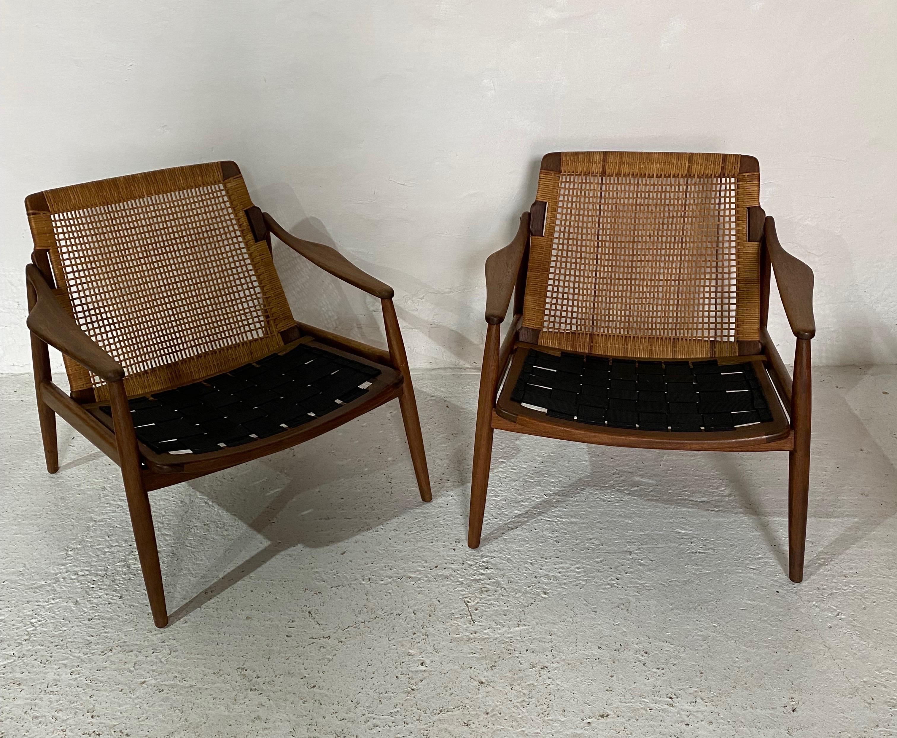 Mid-20th Century Hartmund Lohmeyer set of Two Teak Lounge Chairs, 