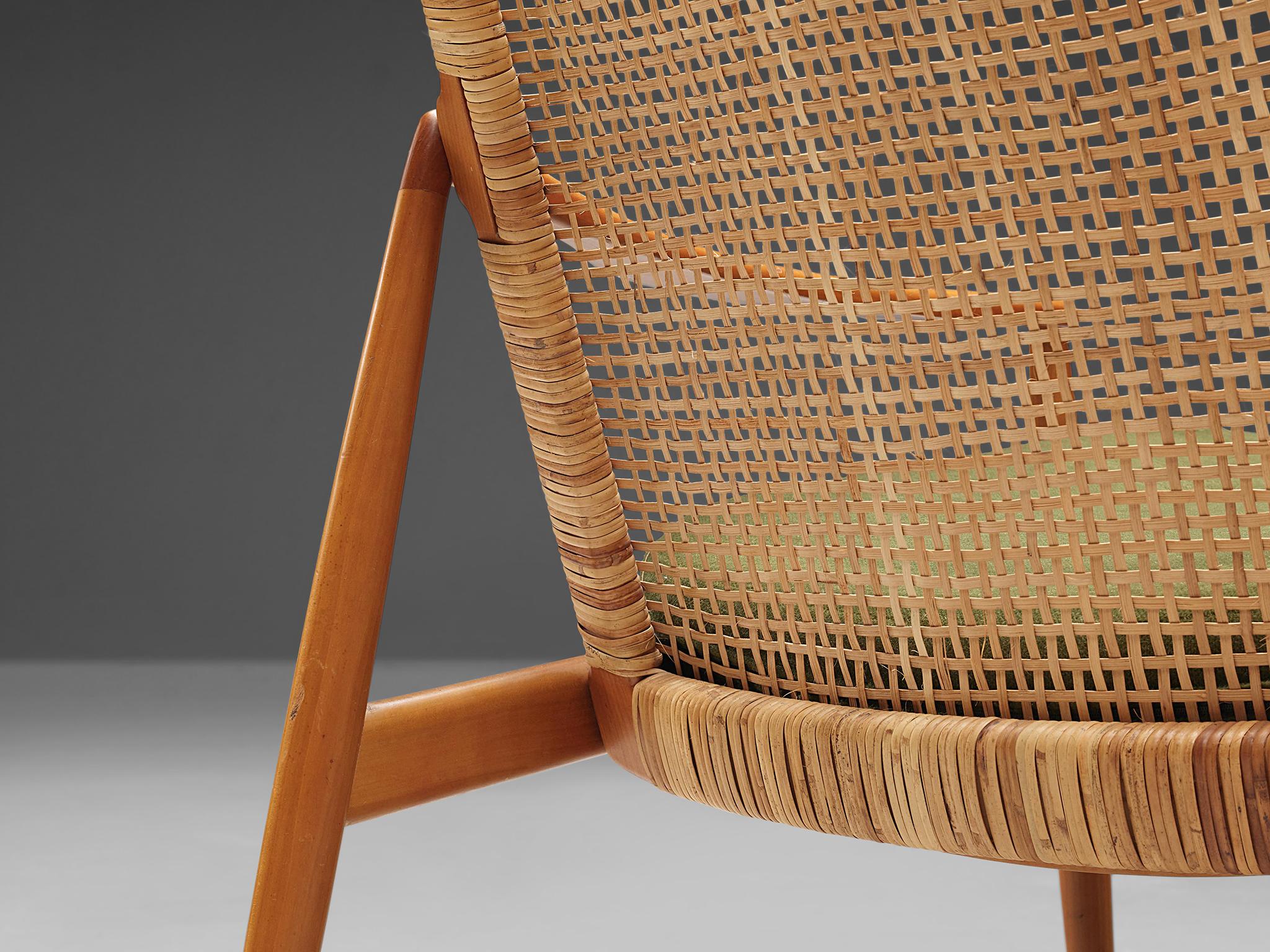 Listing for J. : Pair of Hartmut Lohmeyer Armchairs in Teak and Cane In Good Condition In Waalwijk, NL