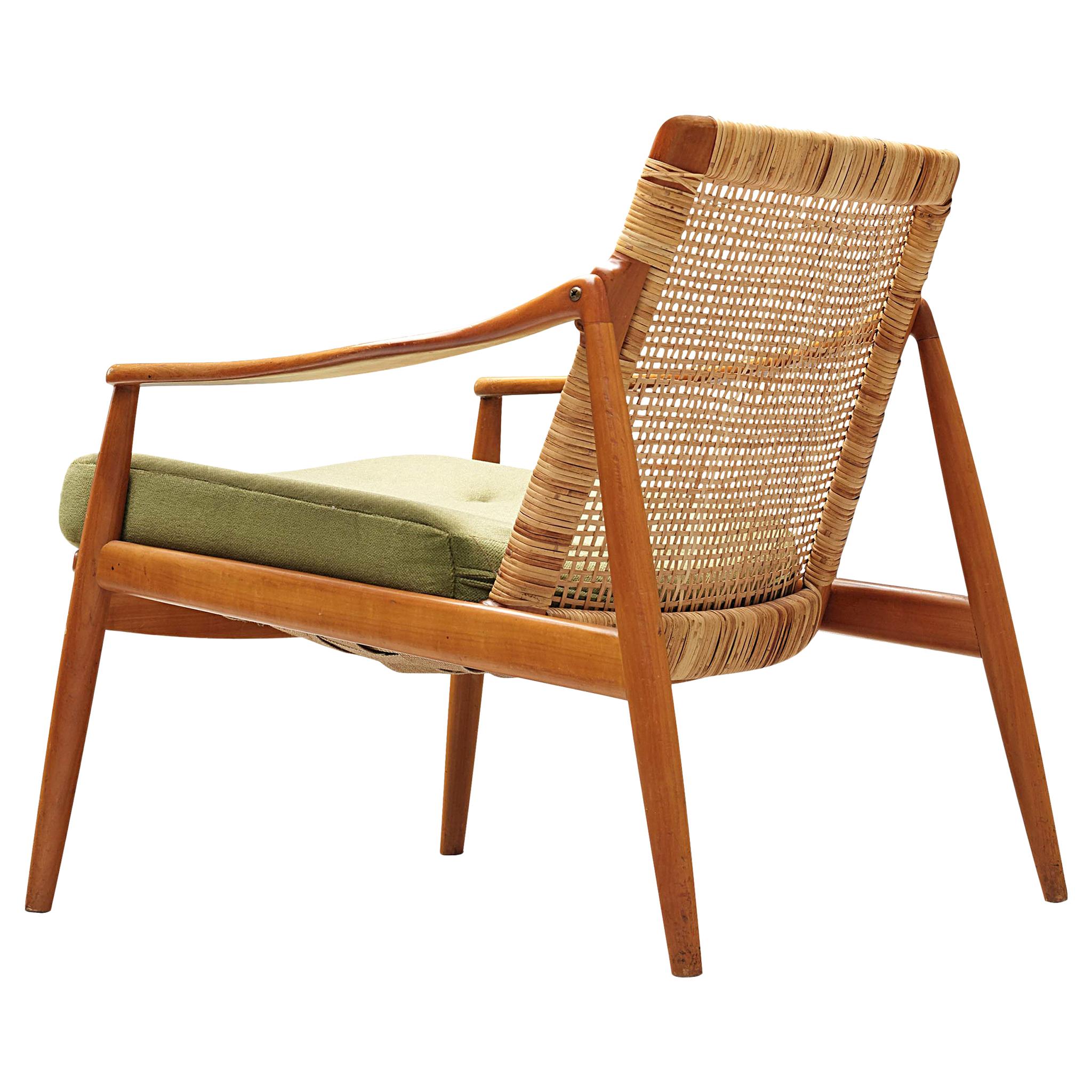 Listing for J. : Pair of Hartmut Lohmeyer Armchairs in Teak and Cane