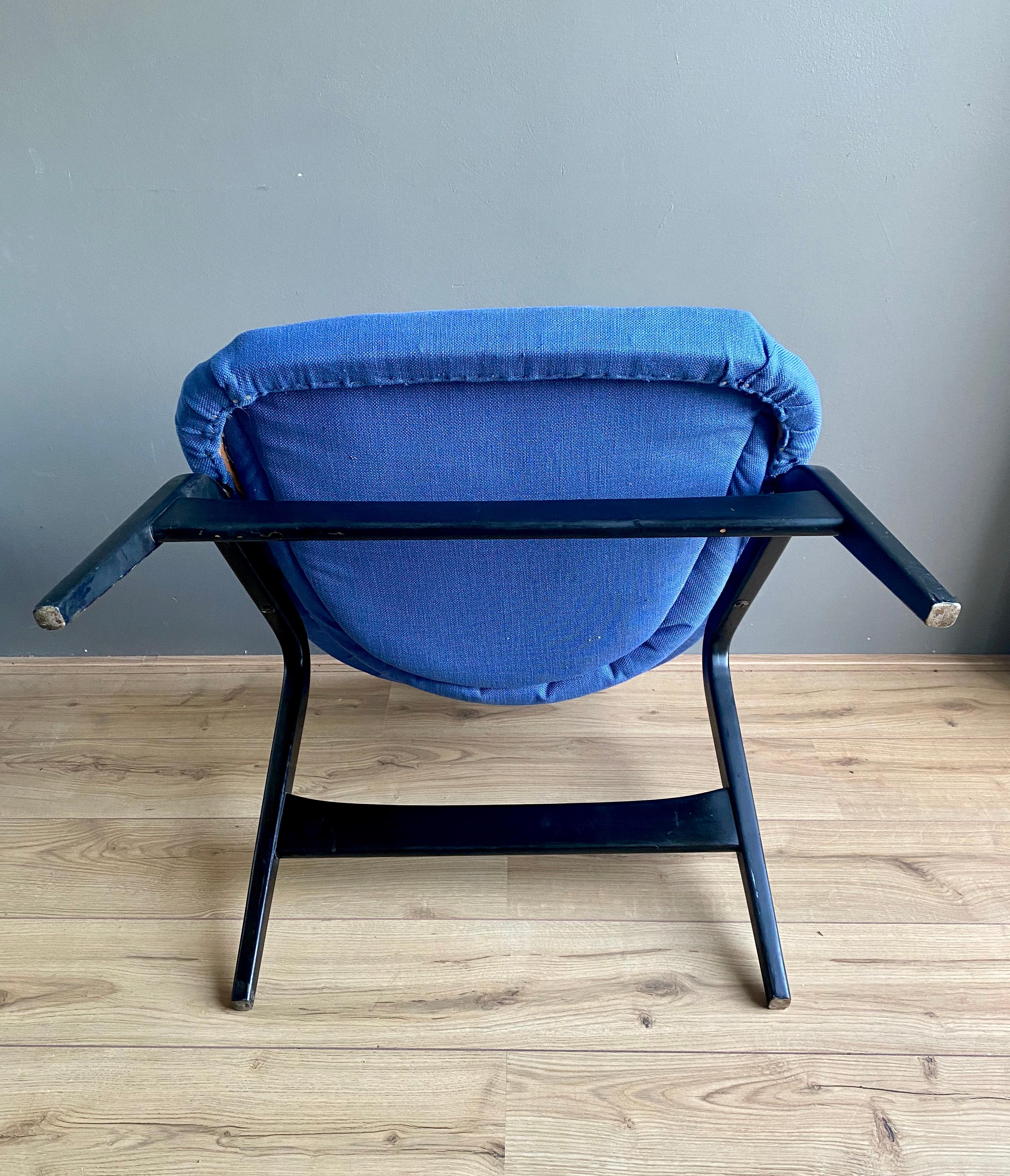 Hartmut Lohmeyer pour Artifort, fauteuil de salon bleu, modèle Columbus, années 1950 en vente 3