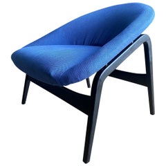 Vintage Hartmut Lohmeyer for Artifort, Blue Lounge Chair, Model Columbus, 1950s