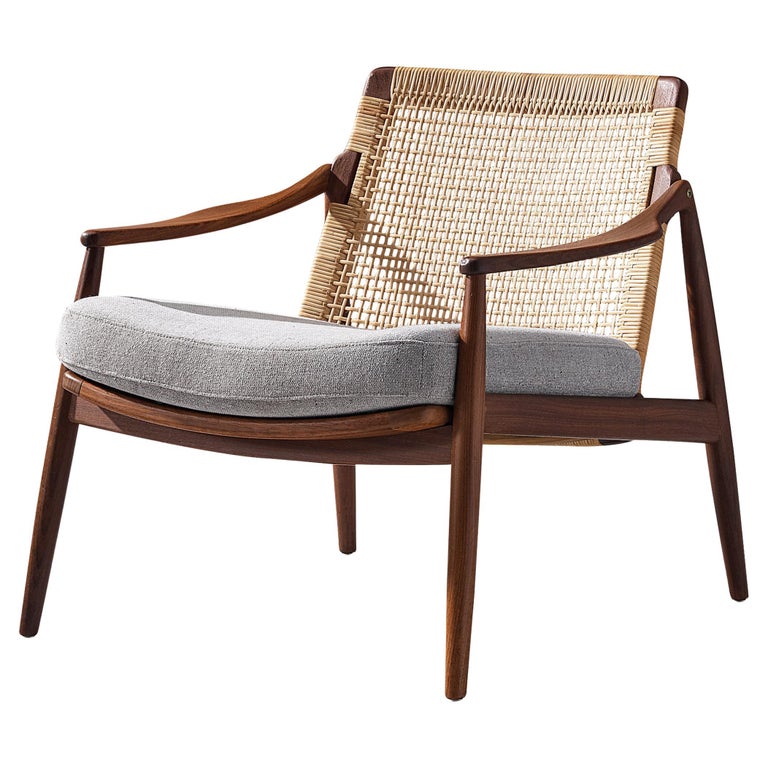 Hartmut Lohmeyer for Wilkhahn Lounge Chair in Teak and Cane For Sale at  1stDibs