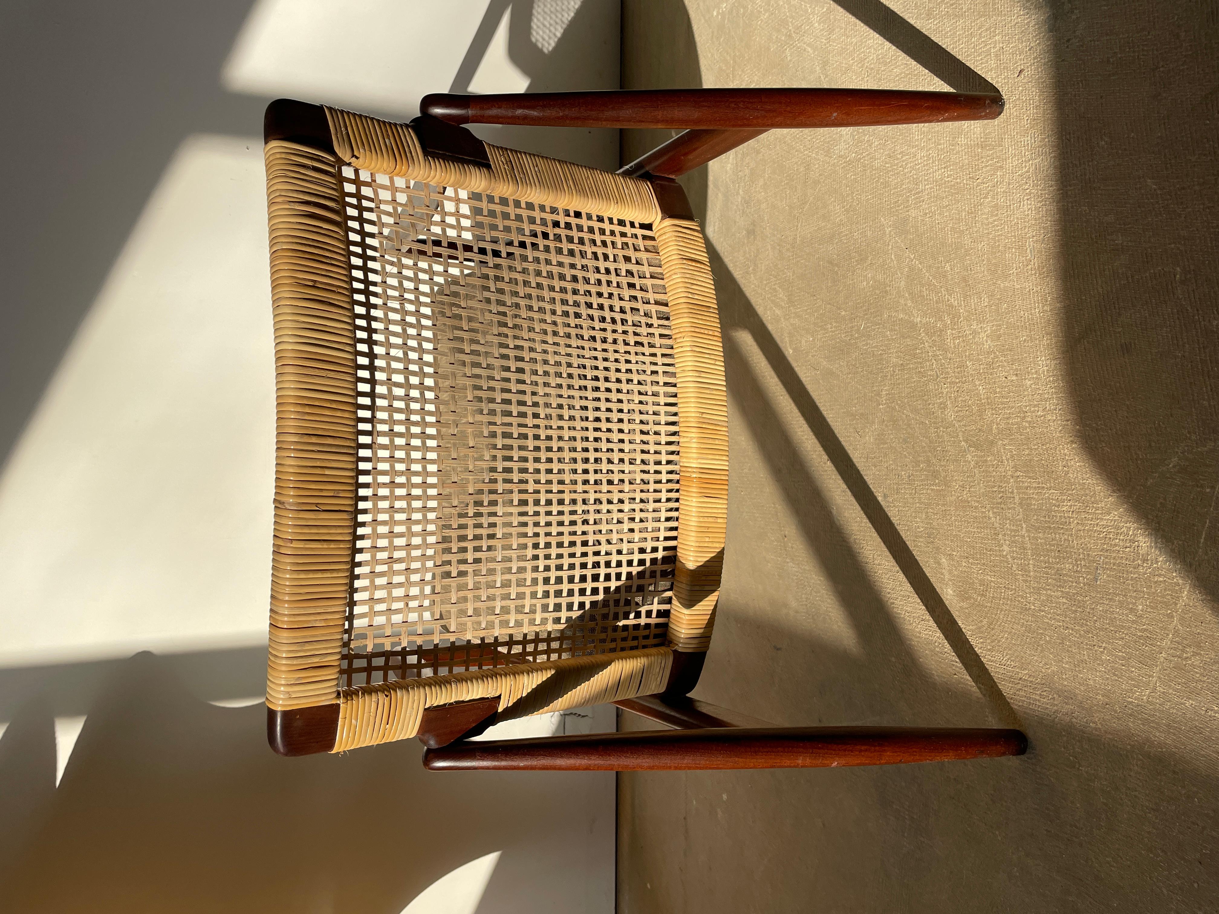 Hartmut Lohmeyer Lounge Chair in Teak and Cane 4