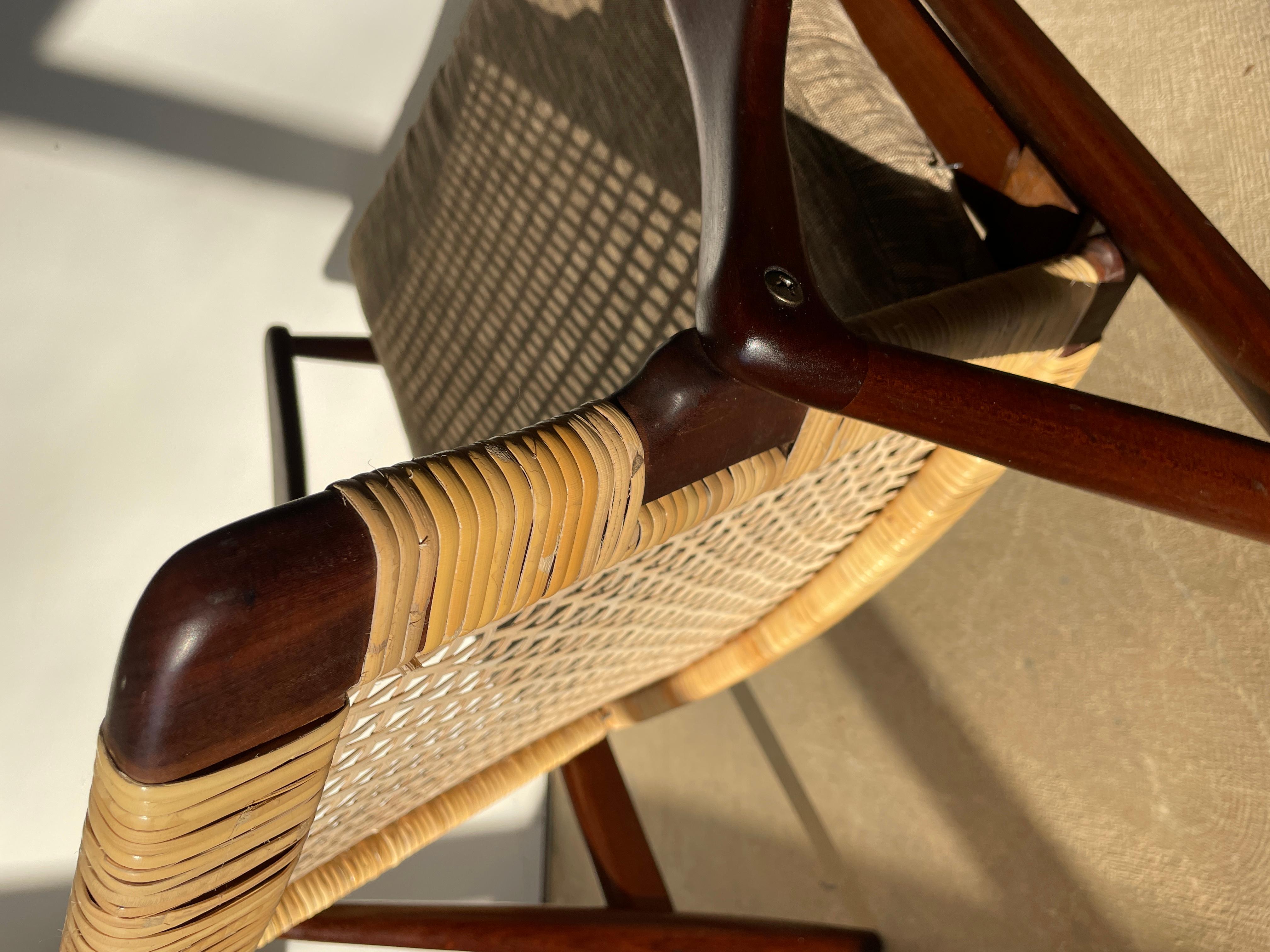 Hartmut Lohmeyer Lounge Chair in Teak and Cane 6