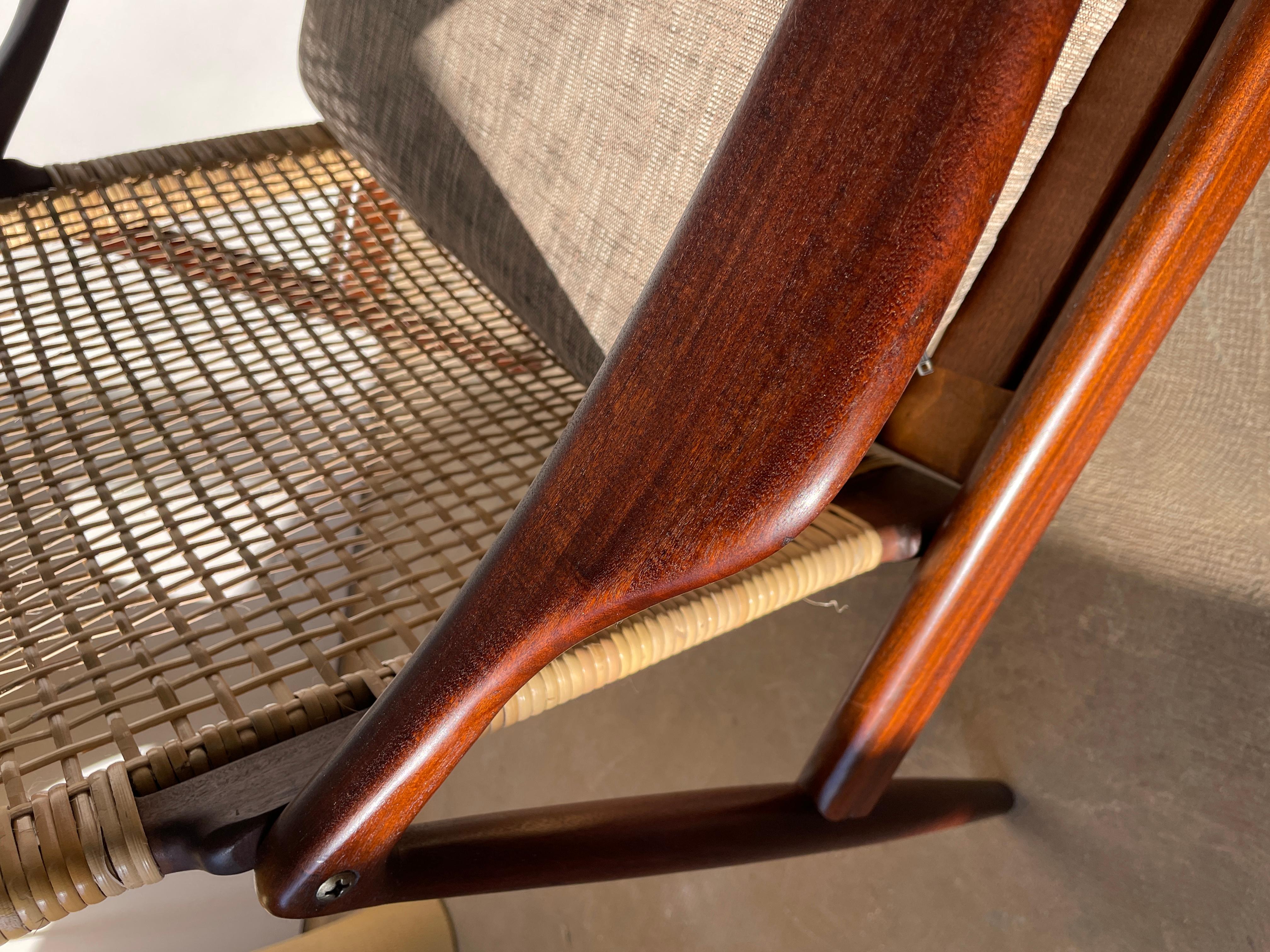 Hartmut Lohmeyer Lounge Chair in Teak and Cane 7