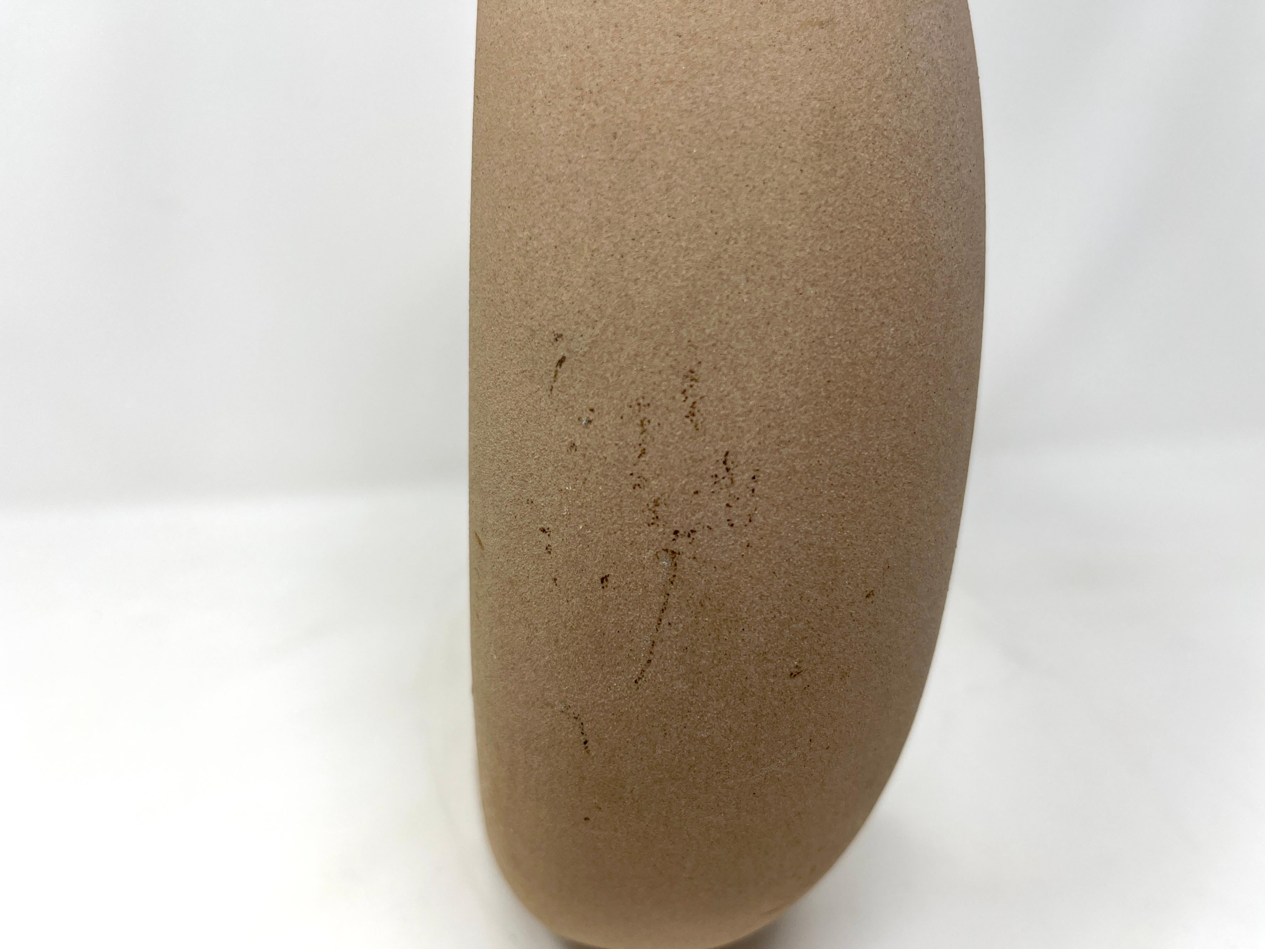 Hartstone Signed Circular Donut Shape Pottery Pitcher Wine Jug For Sale 2