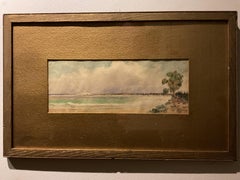 Rare aquarelle originale de Hartwell Leon Woodcock - Scène des Bahamas, 1908