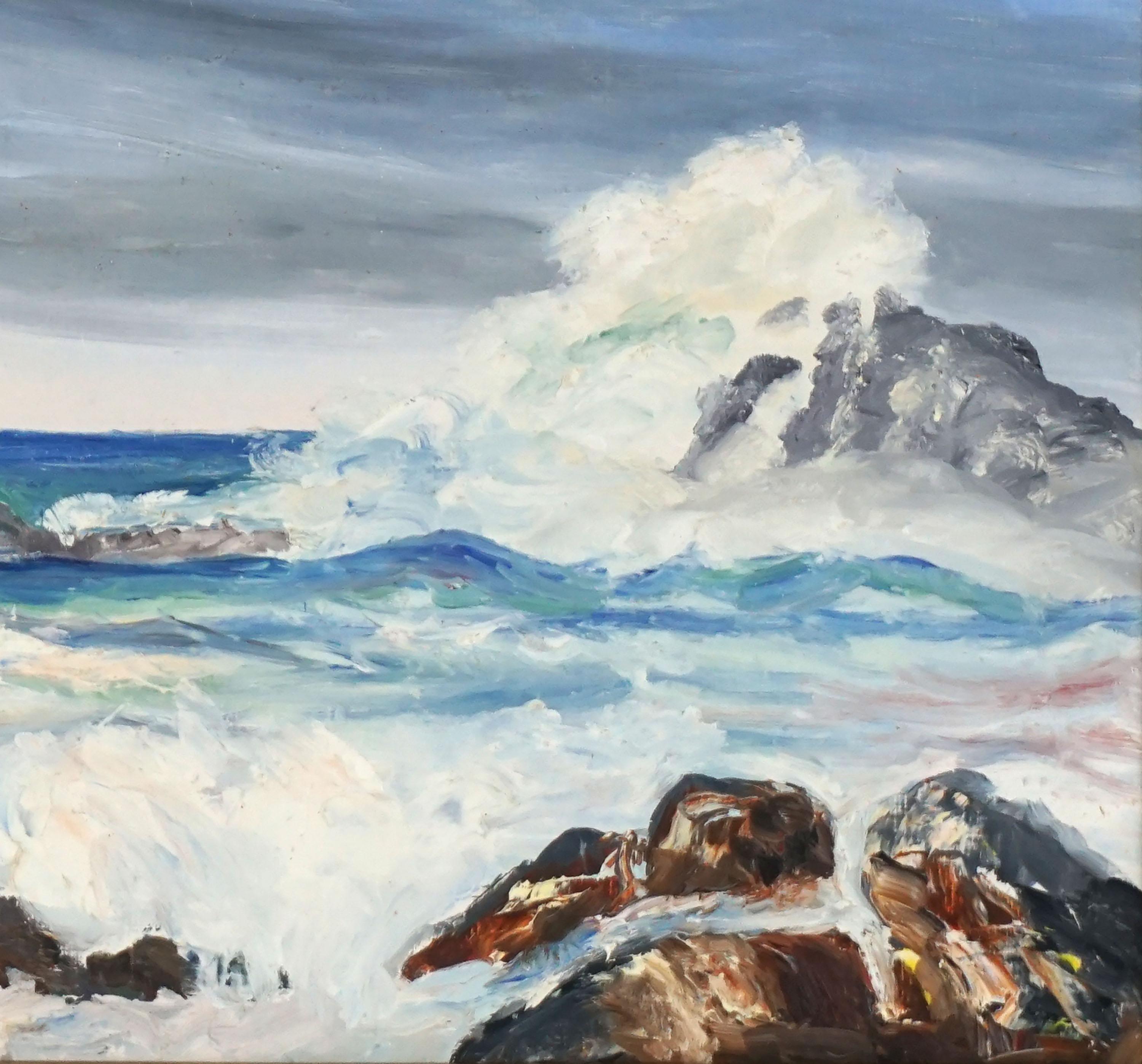 Mid Century Big Sur Seascape Oil Painting For Sale 2