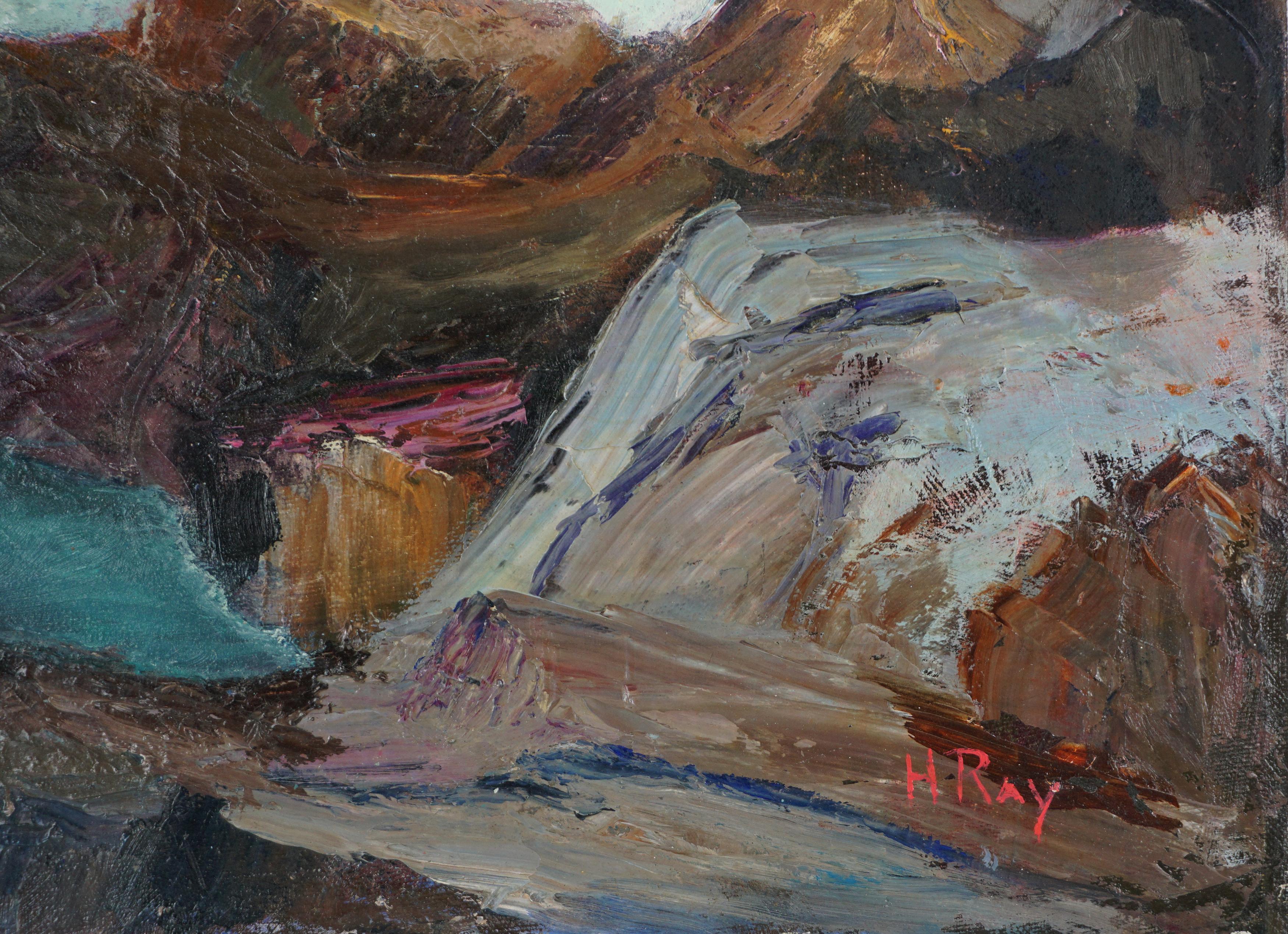 Paysage marin de la baie de San Francisco (milieu du siècle) - Gris Landscape Painting par Hartzell Harrison Ray