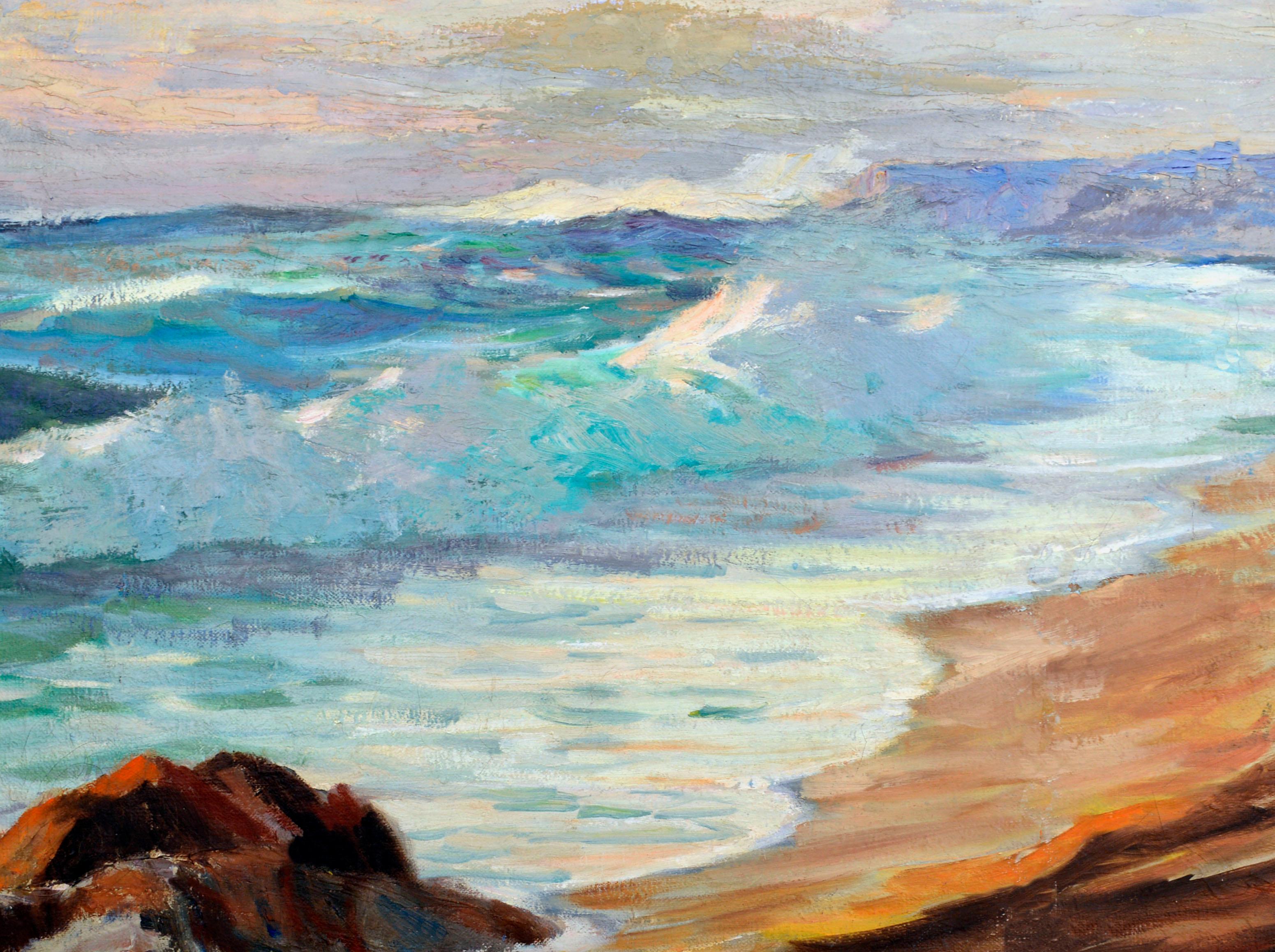 Northern California Coastline Seascape Landscape - Painting by Hartzell Harrison Ray