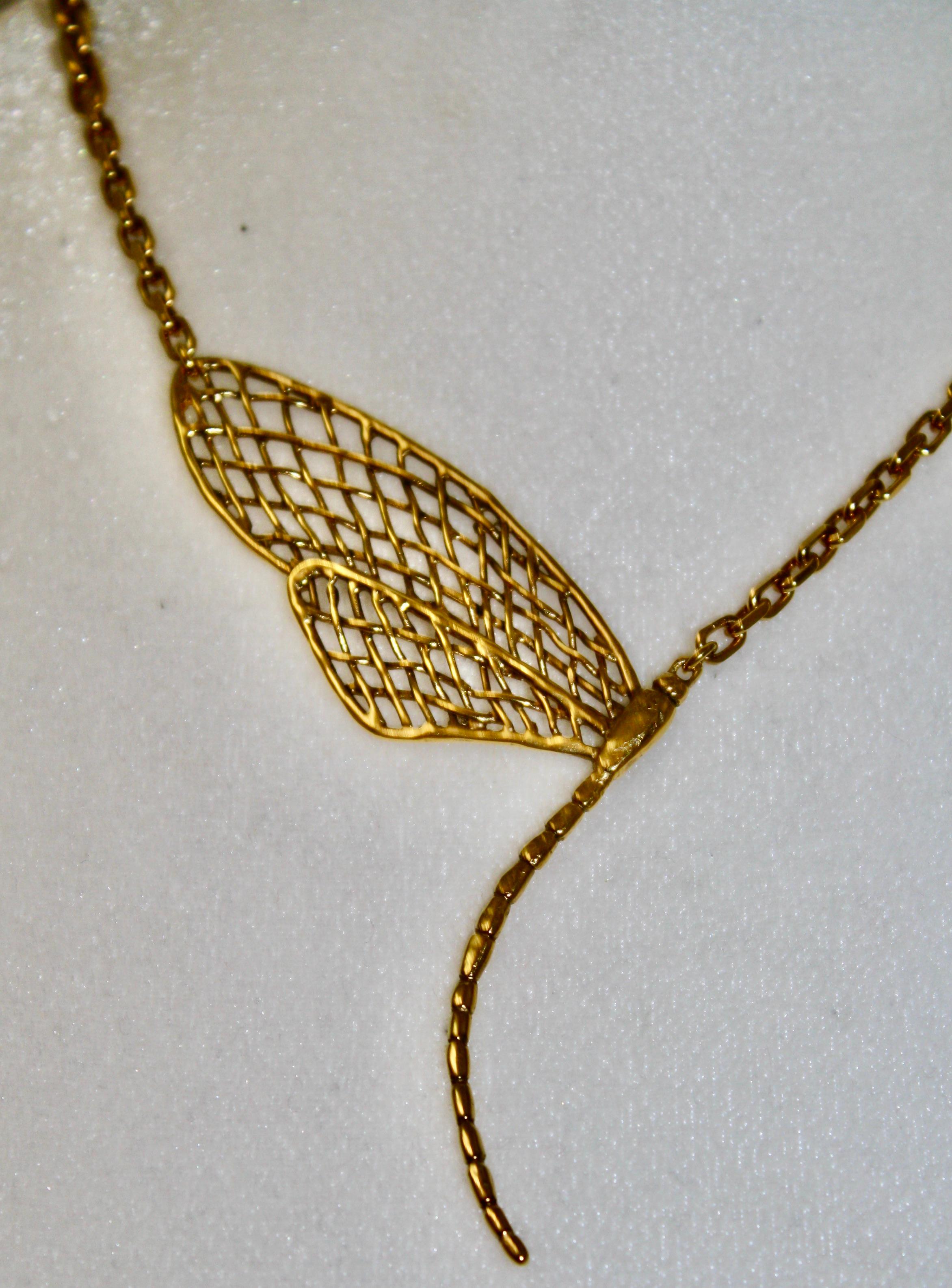 Harumi for Goossens Paris Dragonfly Necklace In New Condition In Virginia Beach, VA