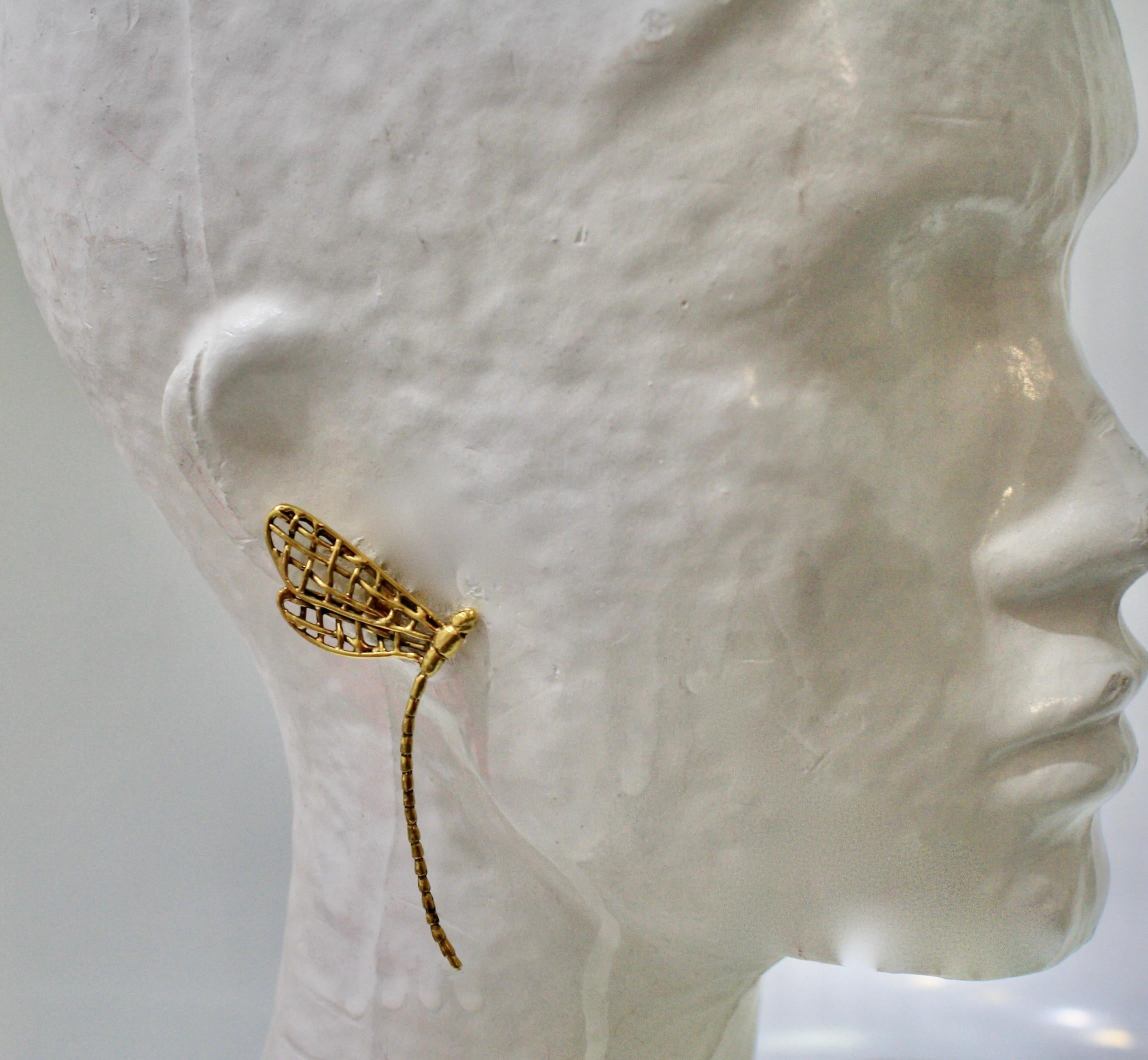 Harumi for Goossens Paris Dragonfly Pierced Earrings  1