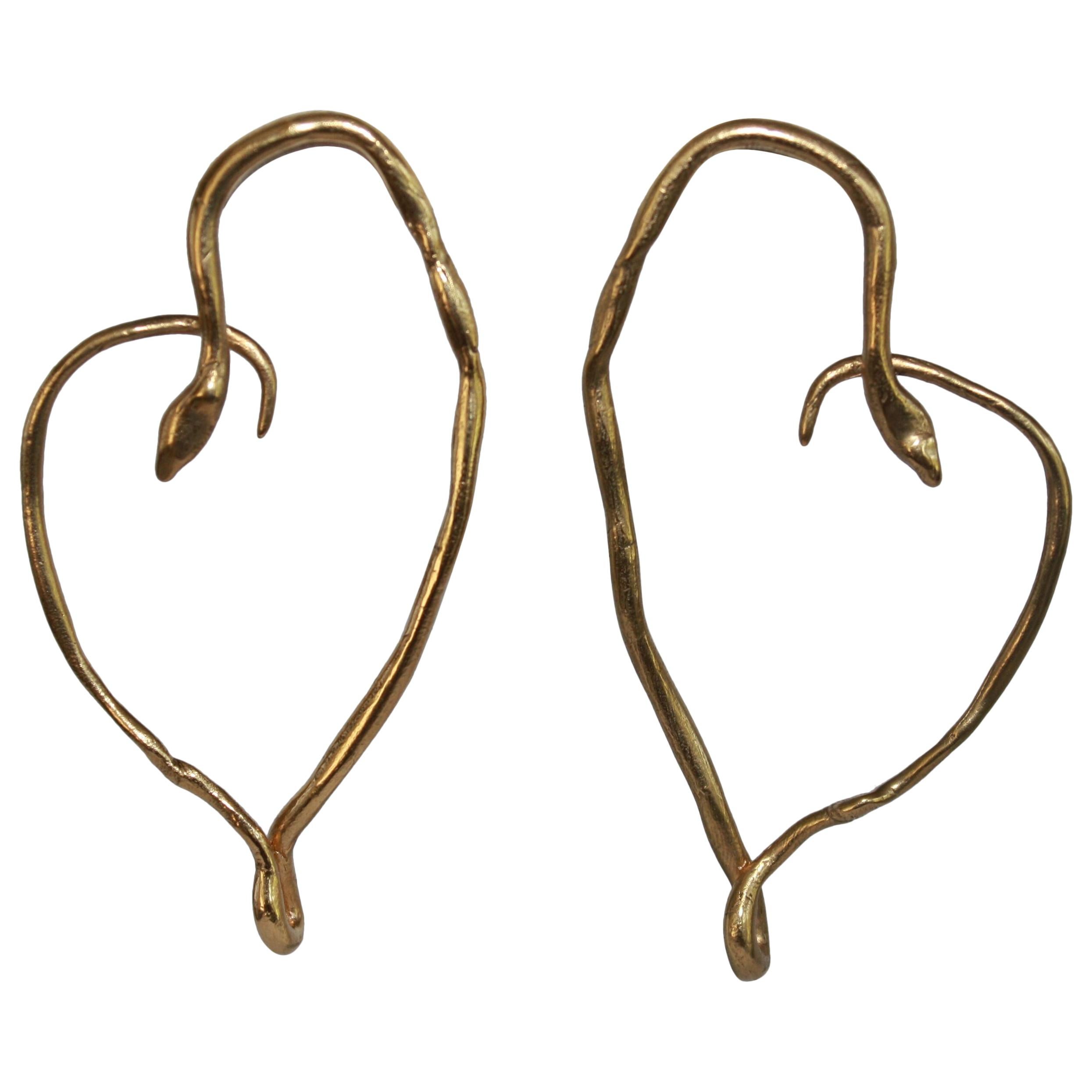 Harumi Klossowska de Rola for Goossens Paris Heart Snake Earrings