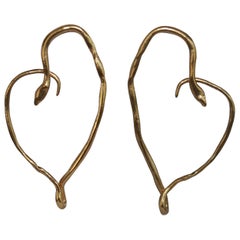 Harumi Klossowska de Rola for Goossens Paris Heart Snake Earrings