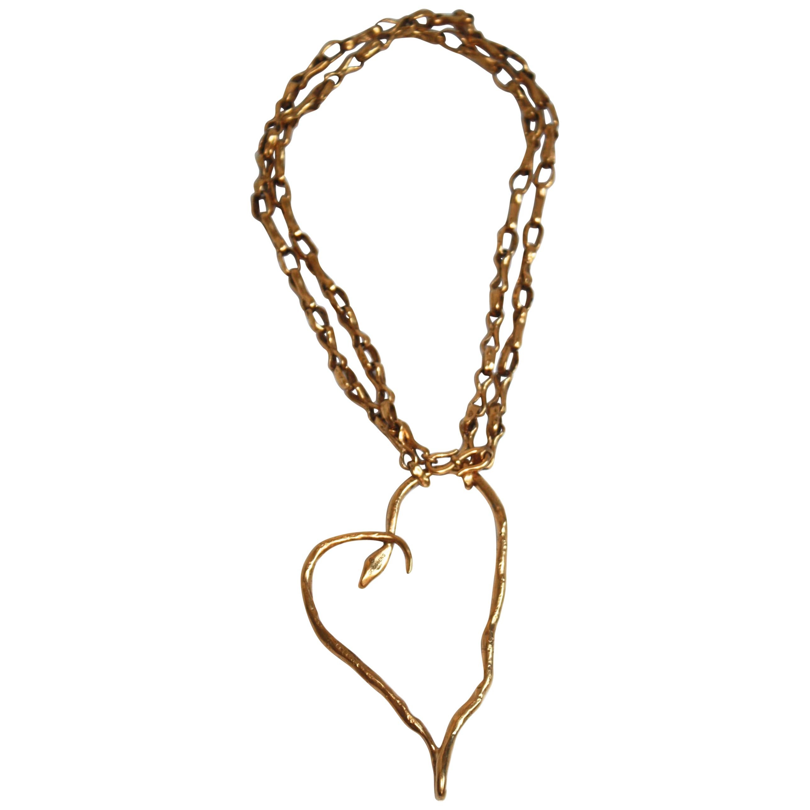 Harumi Klossowska de Rola for Goossens Paris Heart Snake Necklace