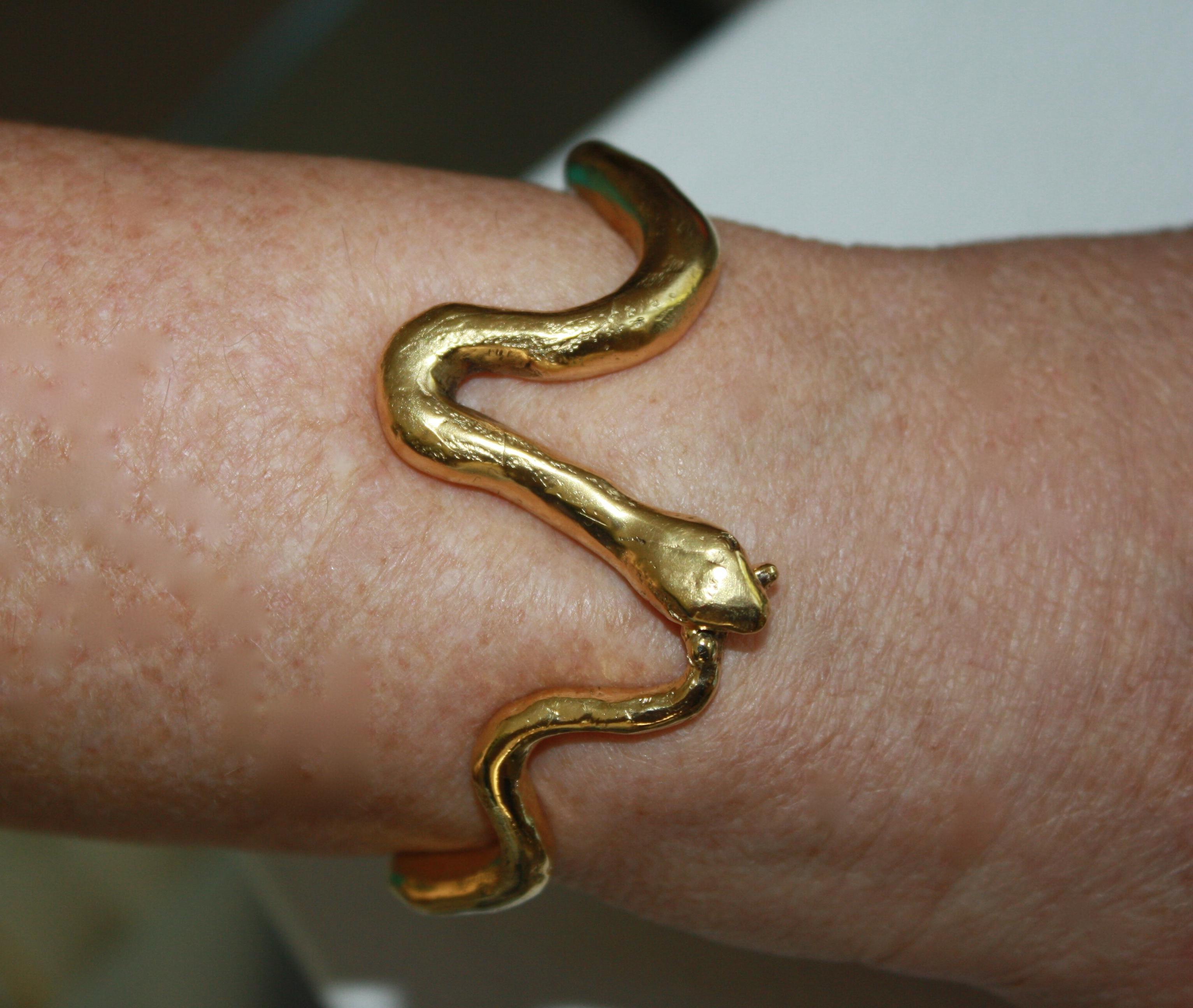 Snake motif bracelet - part of a limited edition collaboration between Harumi Klossowska de Rolaheart and the House of Goossens Paris. 

The NY Times recently wrote an article entitled 