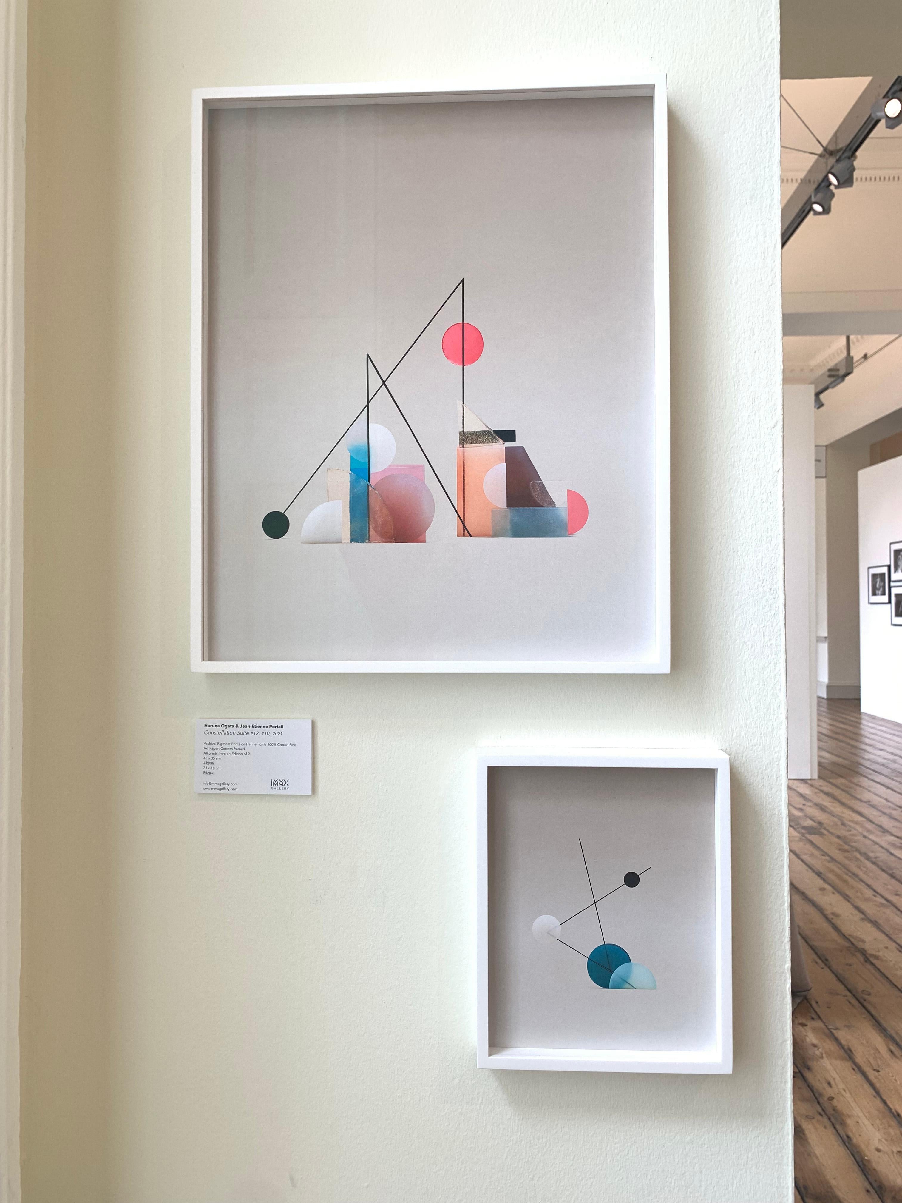 CONSTELLATION SUITE #6, 2021
Archival Pigment Print on Hahnemühle 100% Cotton Fine Art Paper, Custom framed
45 x 35 cm
All prints from an Edition of 9
Series: Constellations

All around a strong geometrical framework, Haruna Ogata arranges shapes