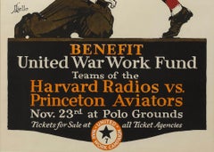 Harvard Radios vs. Princeton Aviators Vintage Football Poster, circa 1918