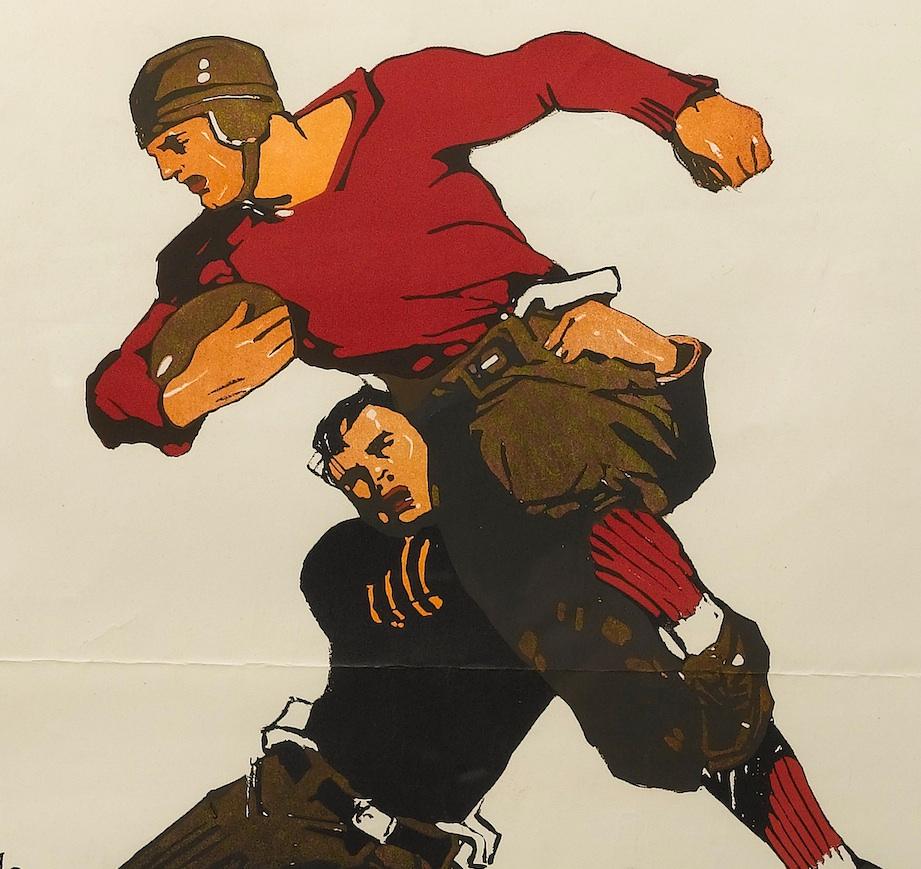 Radios de Harvard contre Affiche de football vintage représentant des aviateurs de Princeton, vers 1918 Bon état - En vente à Colorado Springs, CO