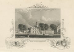 Harvard University, Cambridge, Puritans Landing in America Vignette, circa 1850
