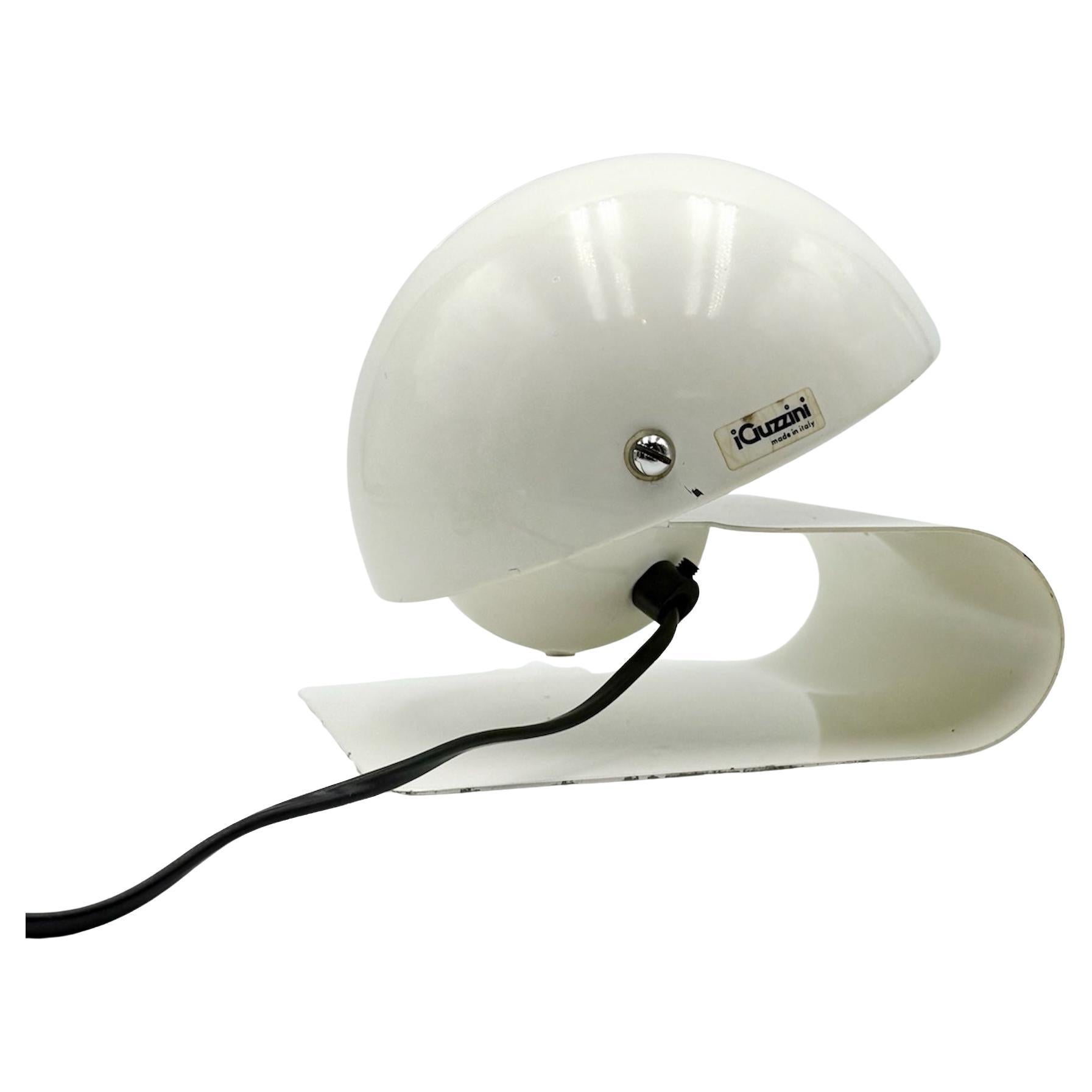 Harveiluce Guzzini 'Bugia' 1970s Table Lamp by Giuseppe Cormio in White