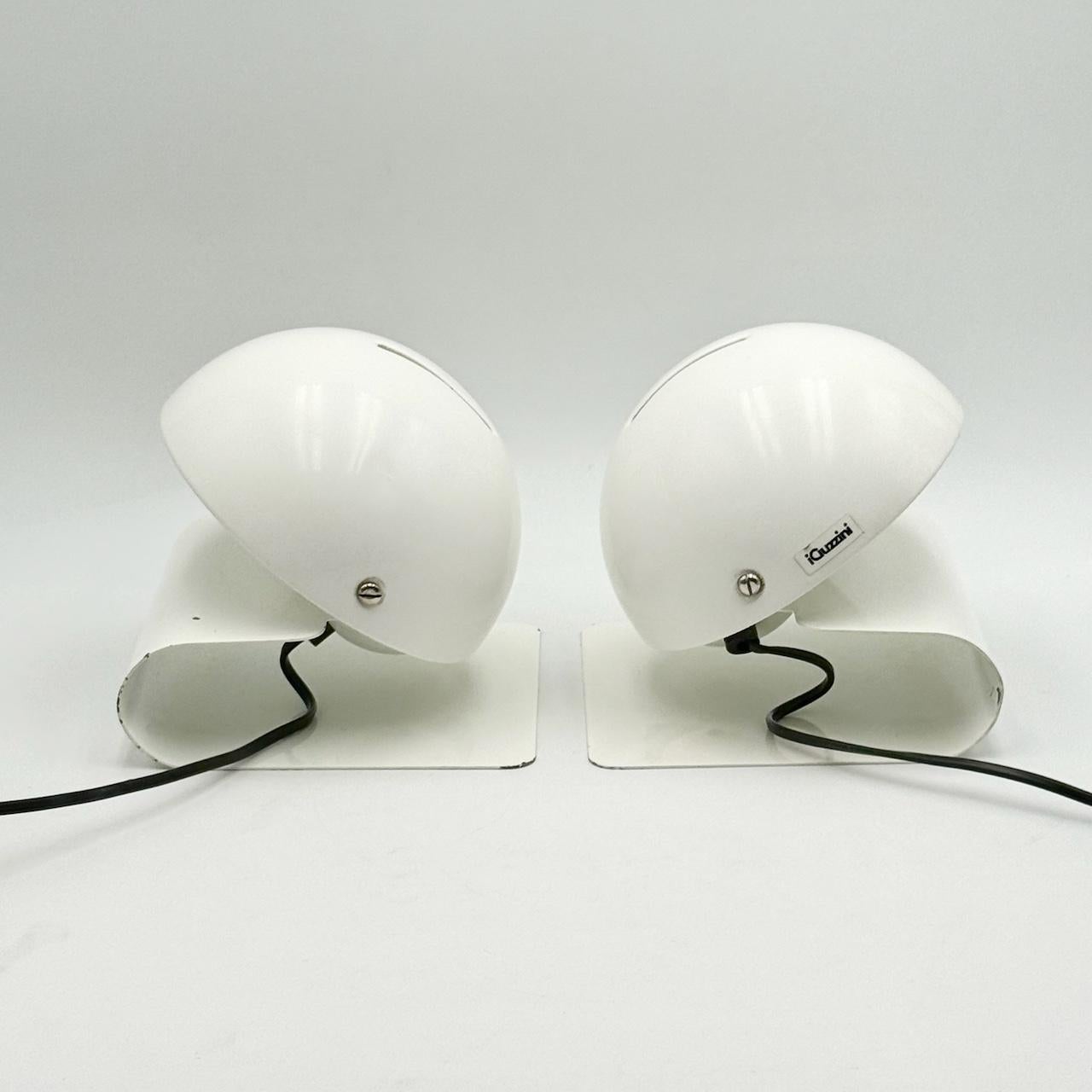 Metal Harveiluce Guzzini 'Bugia' 1970s Table Lamp by Giuseppe Cormio, Set of 2 For Sale