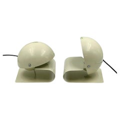 Harveiluce Guzzini 'Bugia' 70s Lamps Giuseppe Cormio in Pearl White – Set of 2