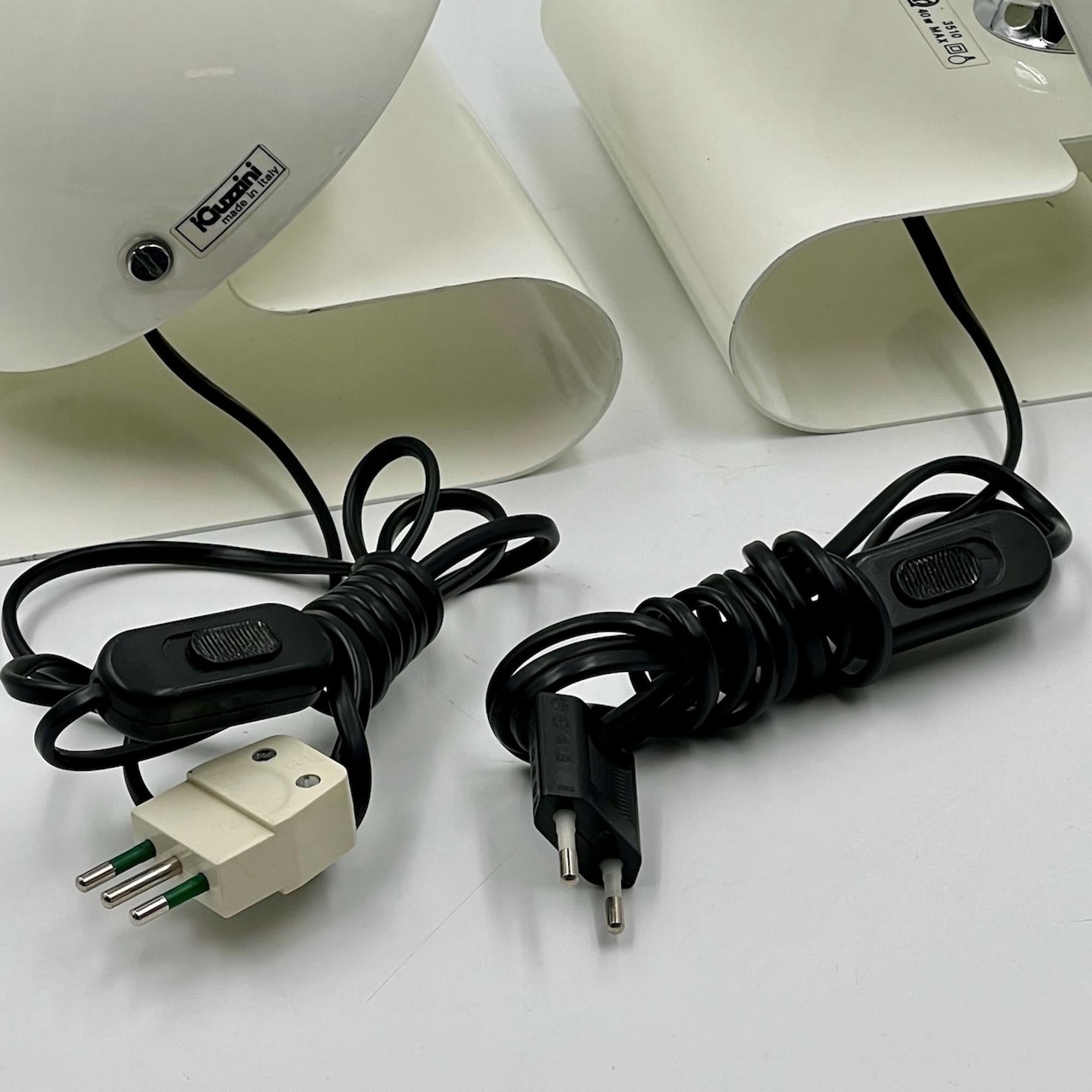Harveiluce Guzzini 'Bugia' 70s Lamps Giuseppe Cormio in White – Set of 2 3