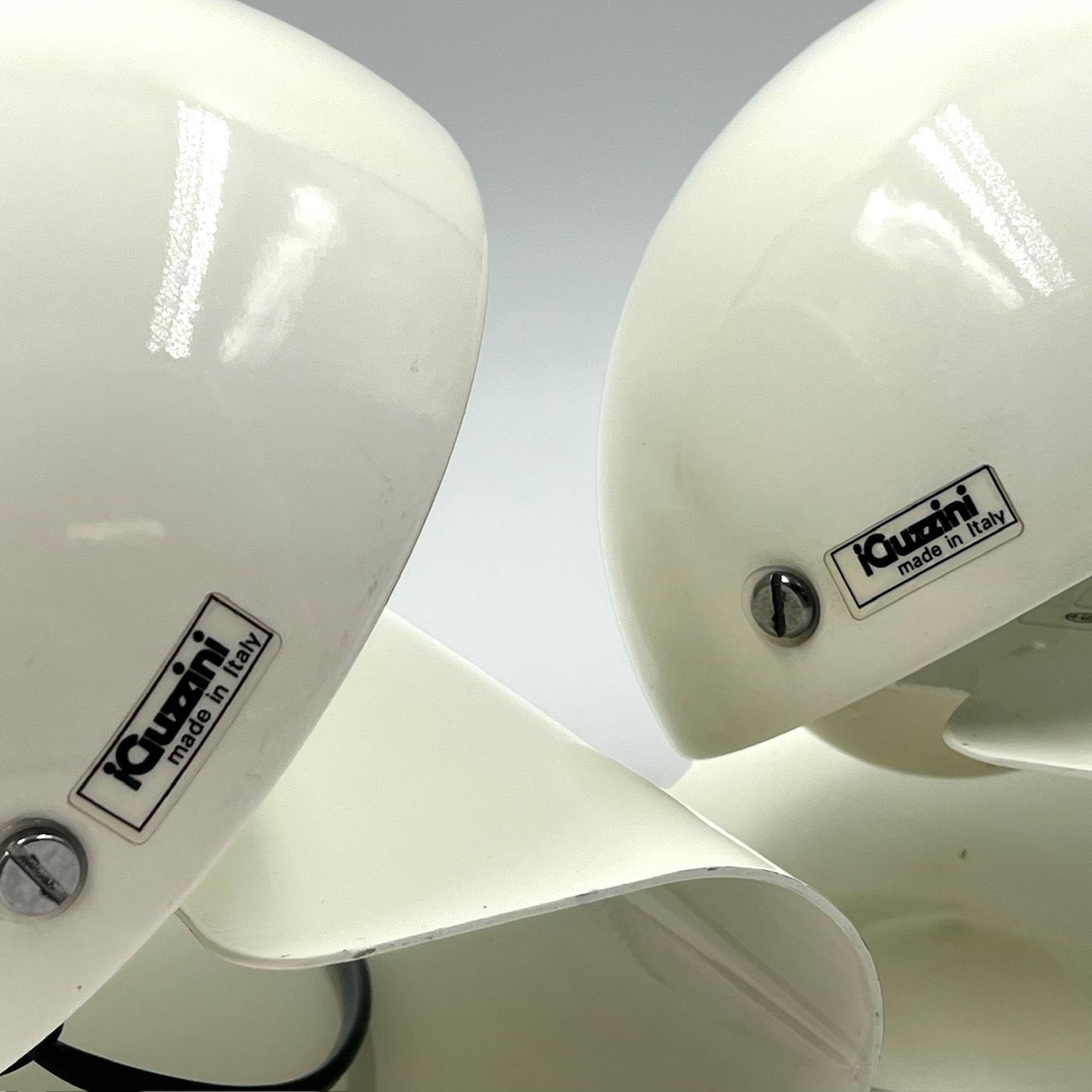 Late 20th Century Harveiluce Guzzini 'Bugia' 70s Lamps Giuseppe Cormio in White – Set of 2