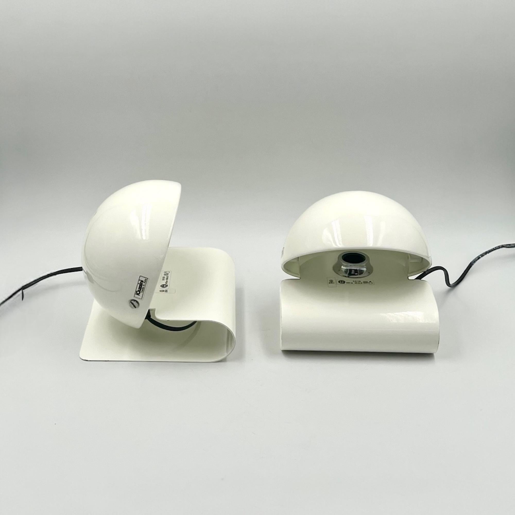 Metal Harveiluce Guzzini 'Bugia' 70s Lamps Giuseppe Cormio in White – Set of 2
