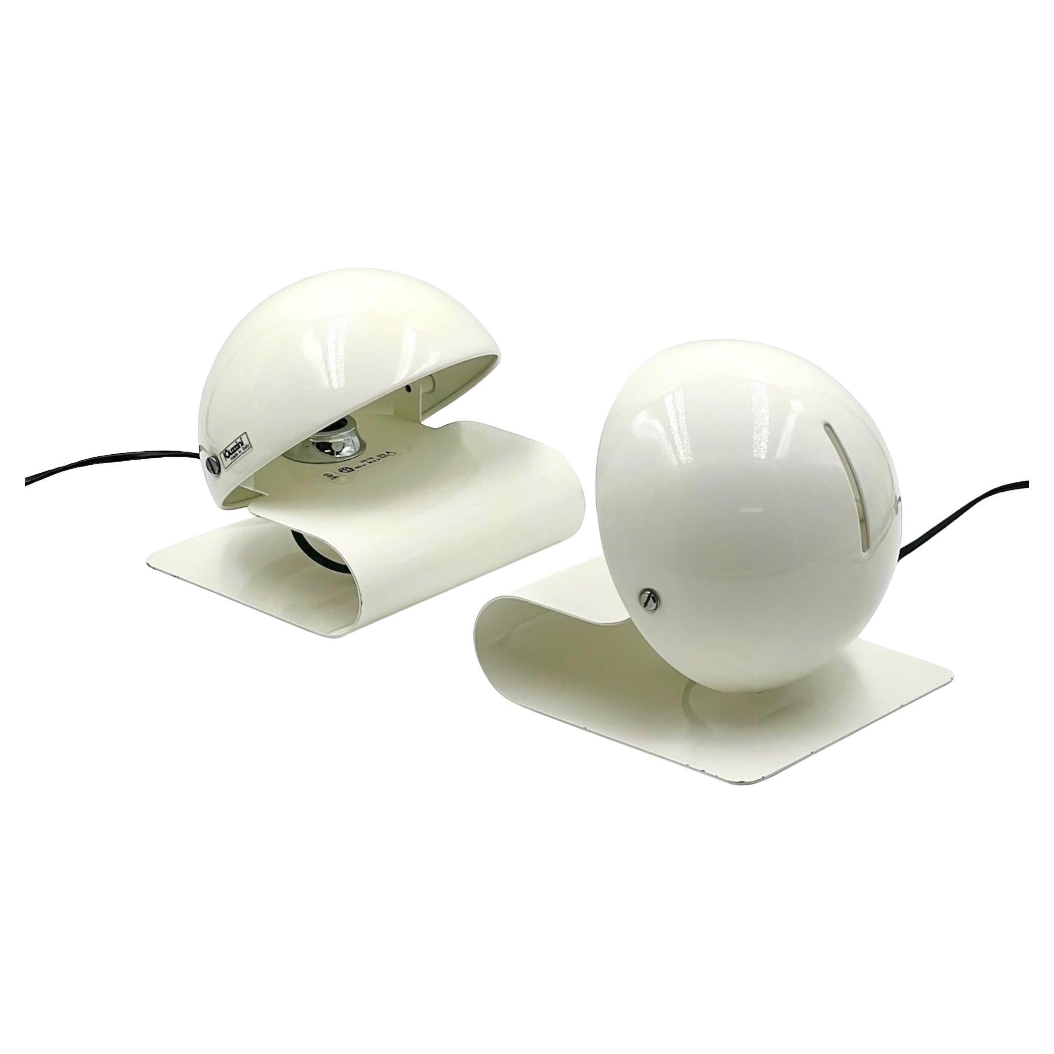 Harveiluce Guzzini 'Bugia' 70s Lamps Giuseppe Cormio in White – Set of 2