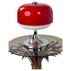 Harver Guzzini Medusa Red Vintage Table Lamp Rare