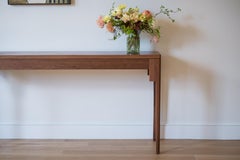 Harvest Console Table in Walnut and Brown Leather