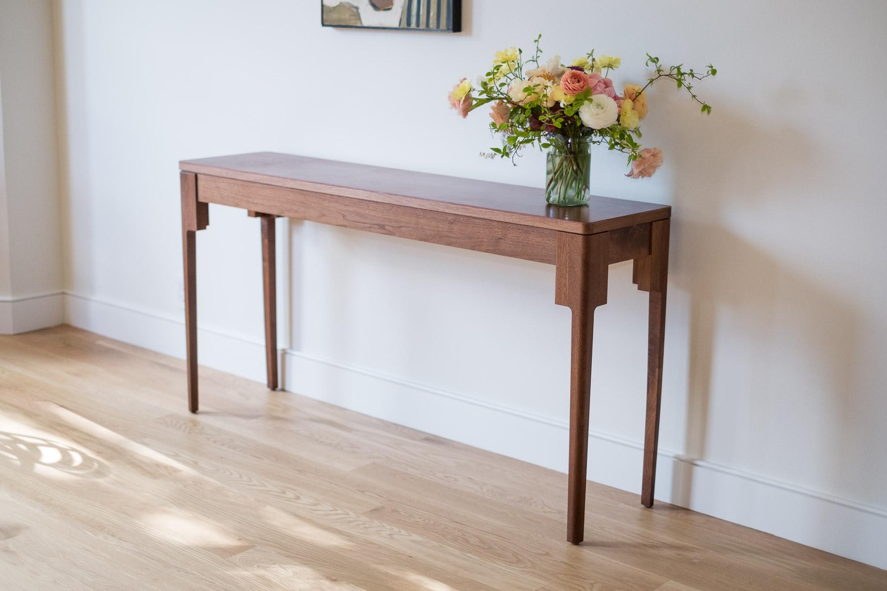 leather console table