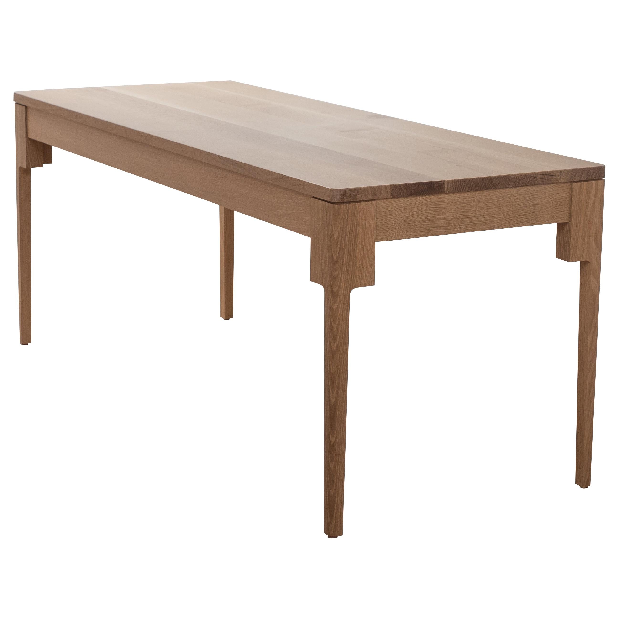 Misterioso Dining Table in White Oak with Hand Shaped Base For Sale at 1stDibs