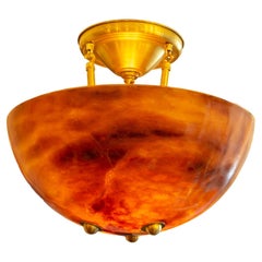 Antique Harvest Moon Alabaster Fixture