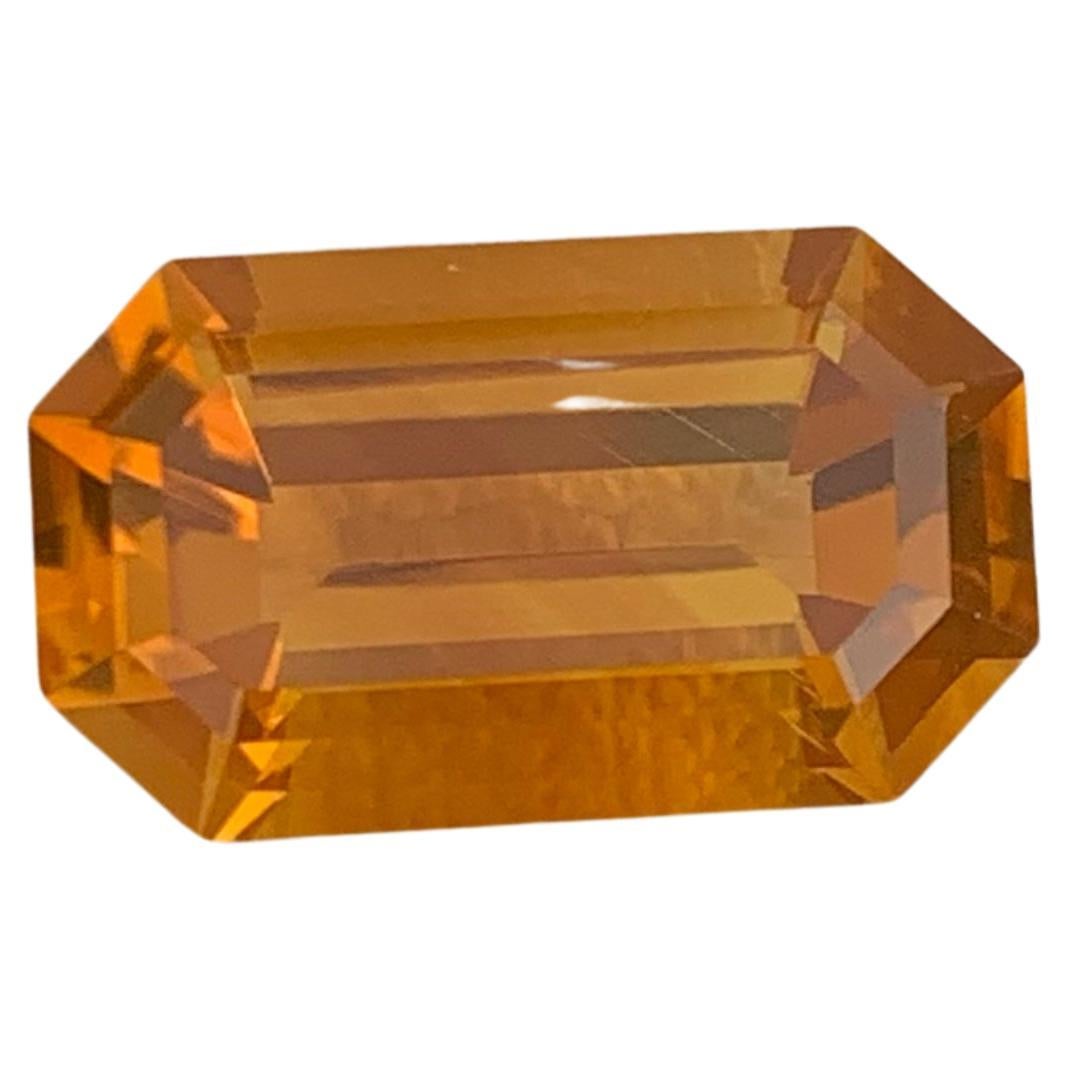 Natural Madeira Citrine Gemstone - 9x7mm Emerald Cut VVS Clarity - From Brazil