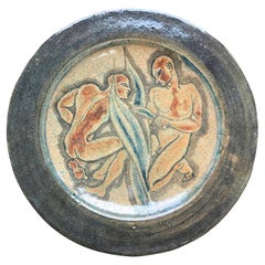 "Harvest Scene with Male Nudes" by Cochet for Lachenal Ceramic Works, 1920s