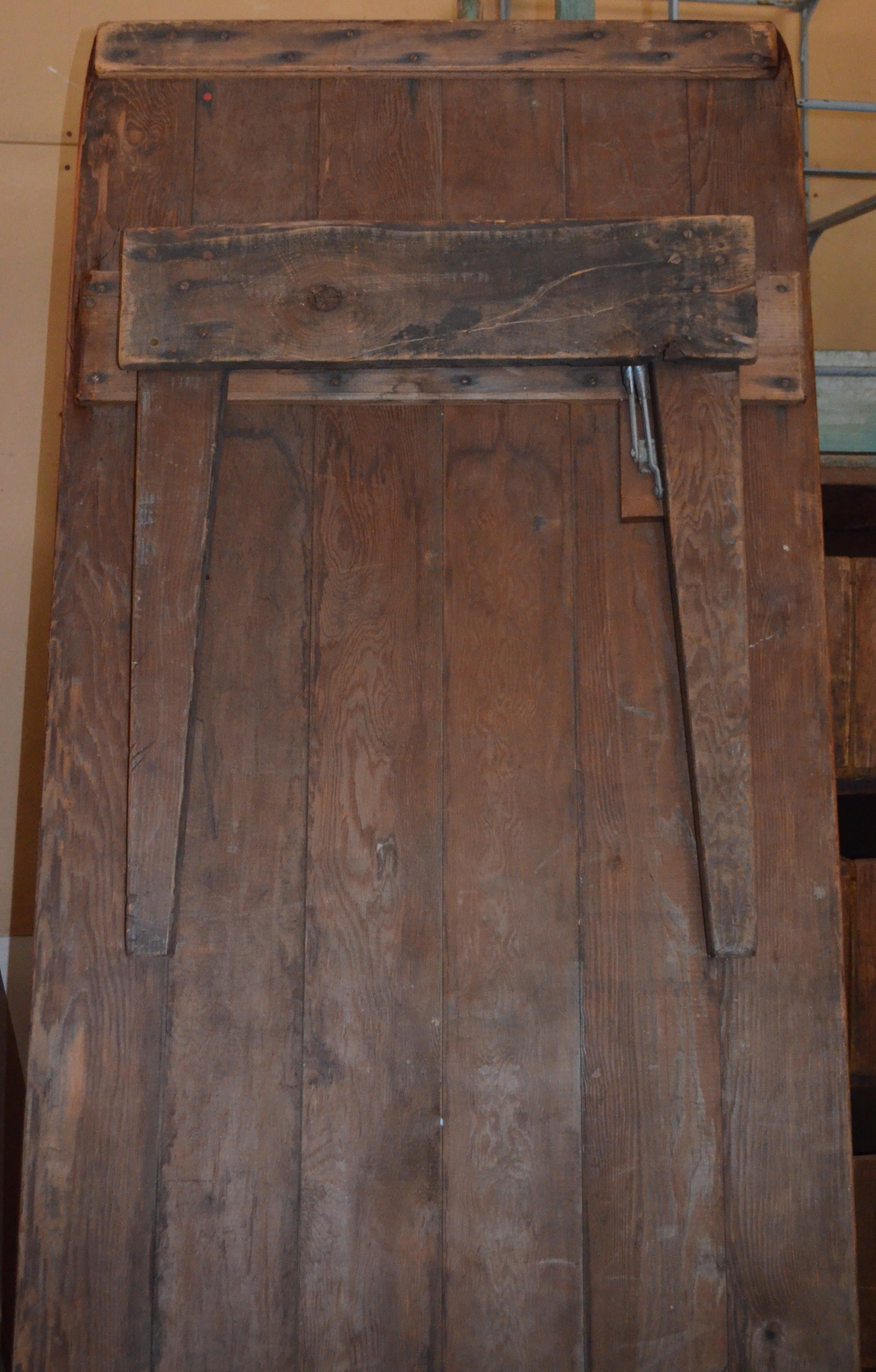 Harvest Table Handmade of Pine, Early 1900s, Legs Fold to Store For Sale 8
