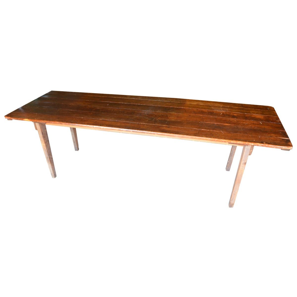 Harvest Table Handmade of Pine, Early 1900s, Legs Fold to Store For Sale